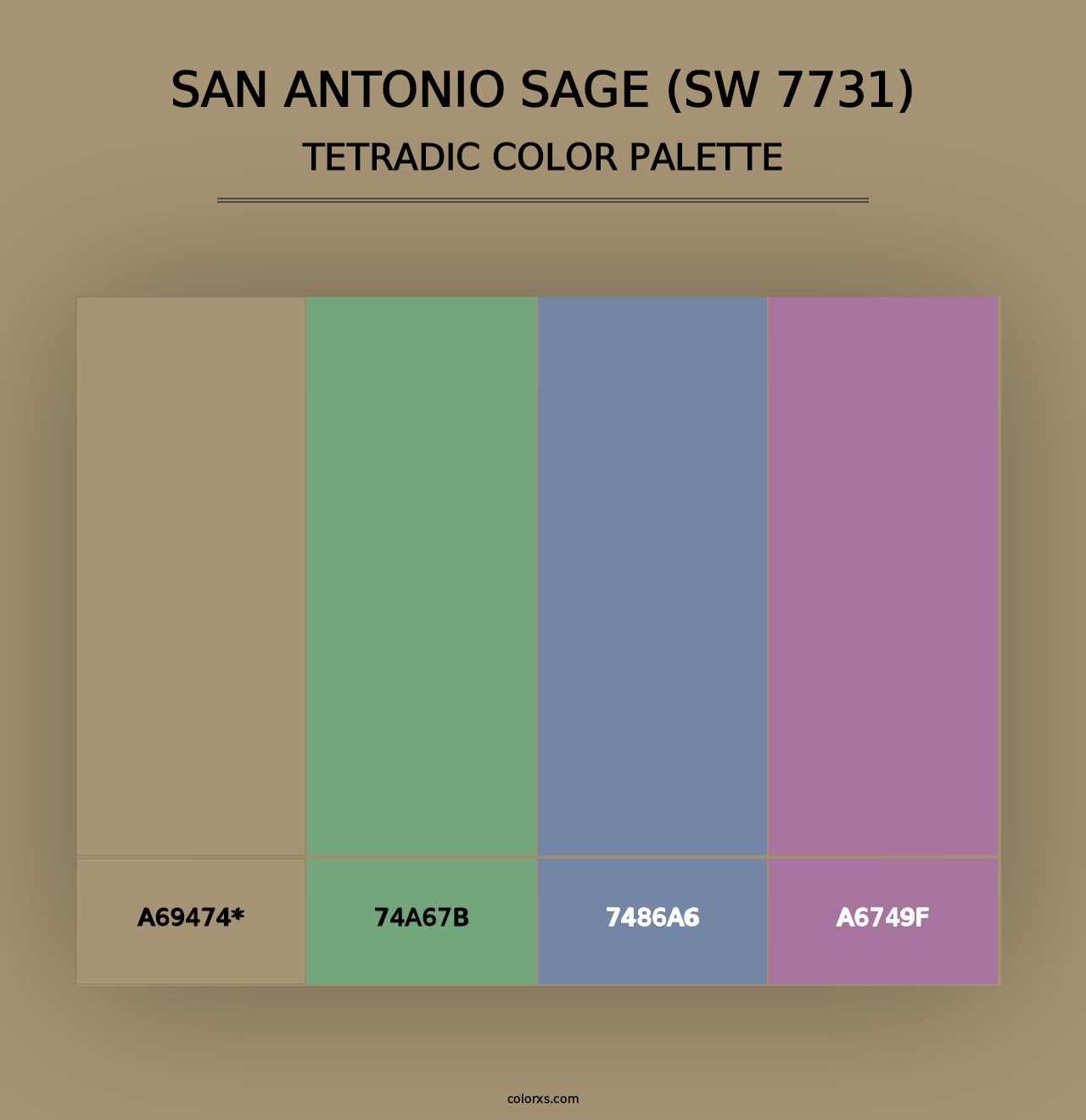 San Antonio Sage (SW 7731) - Tetradic Color Palette