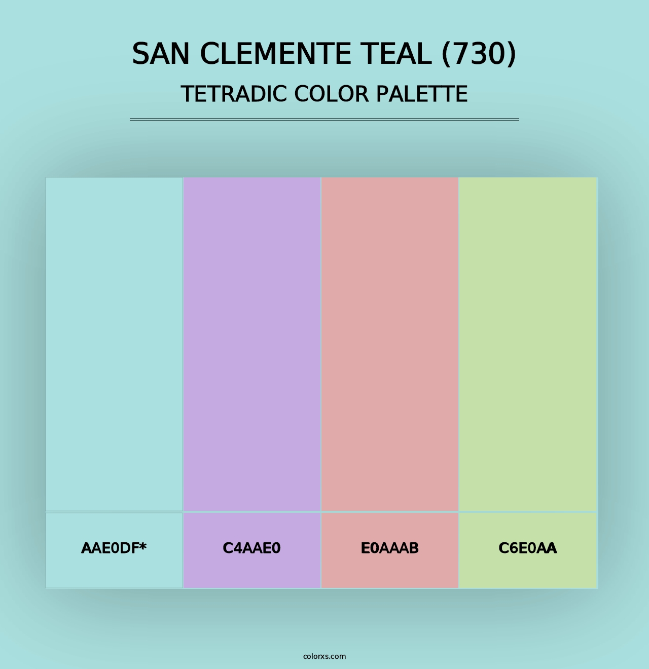 San Clemente Teal (730) - Tetradic Color Palette