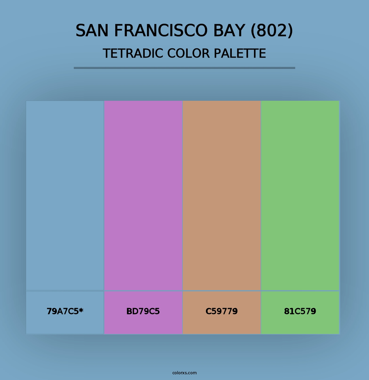 San Francisco Bay (802) - Tetradic Color Palette