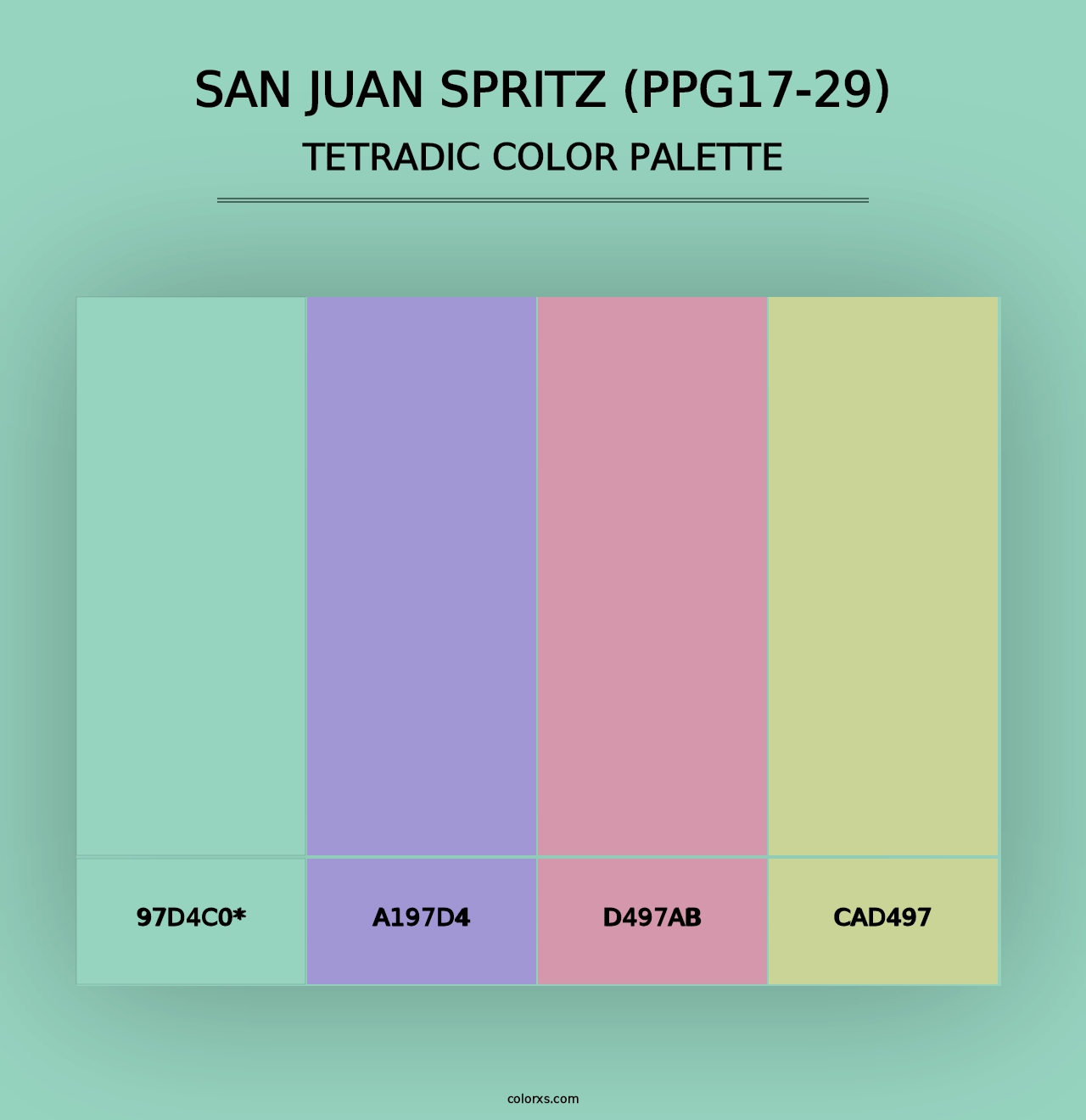 San Juan Spritz (PPG17-29) - Tetradic Color Palette