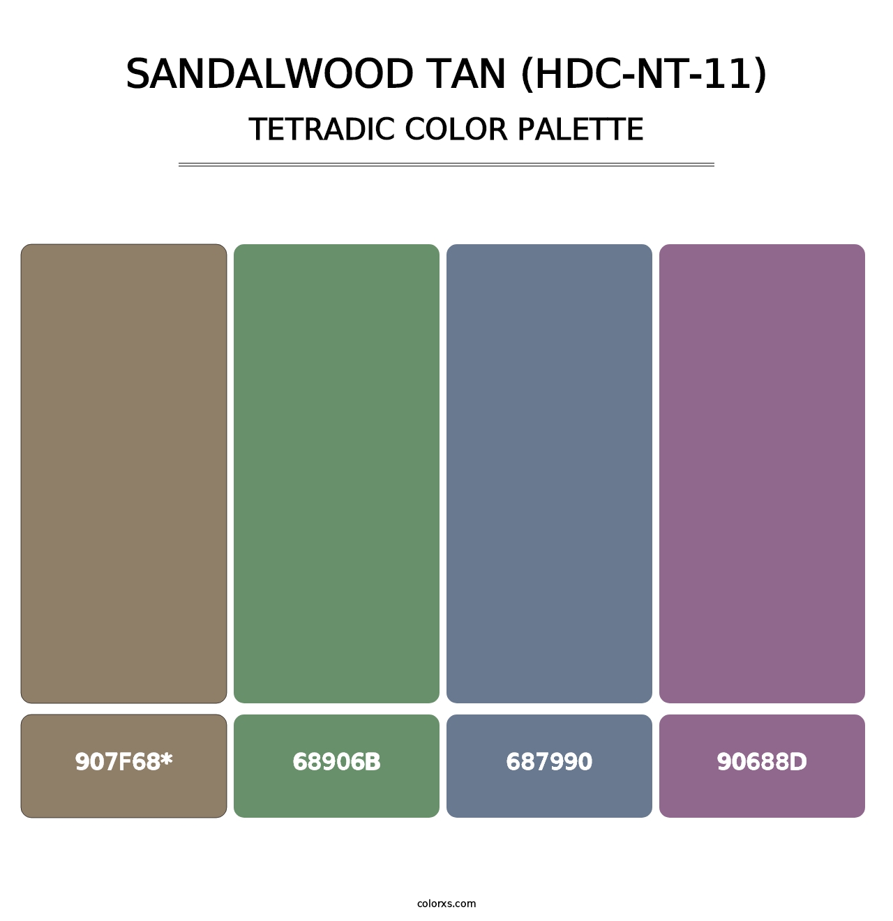 Sandalwood Tan (HDC-NT-11) - Tetradic Color Palette