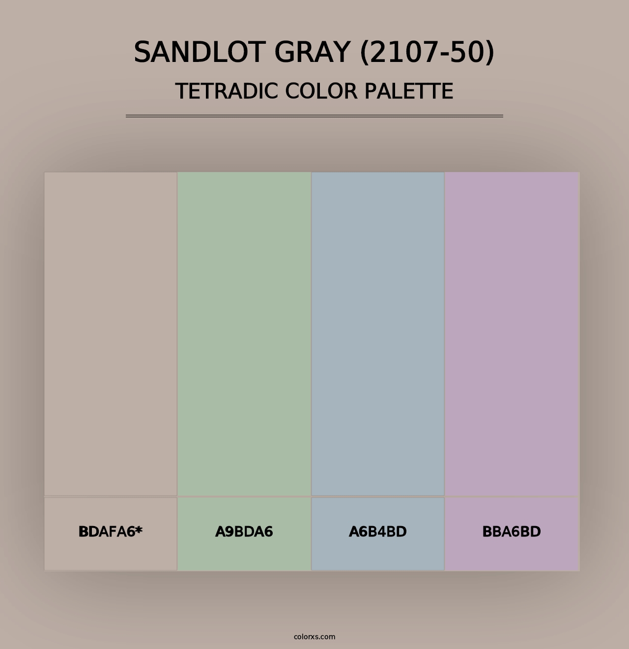 Sandlot Gray (2107-50) - Tetradic Color Palette