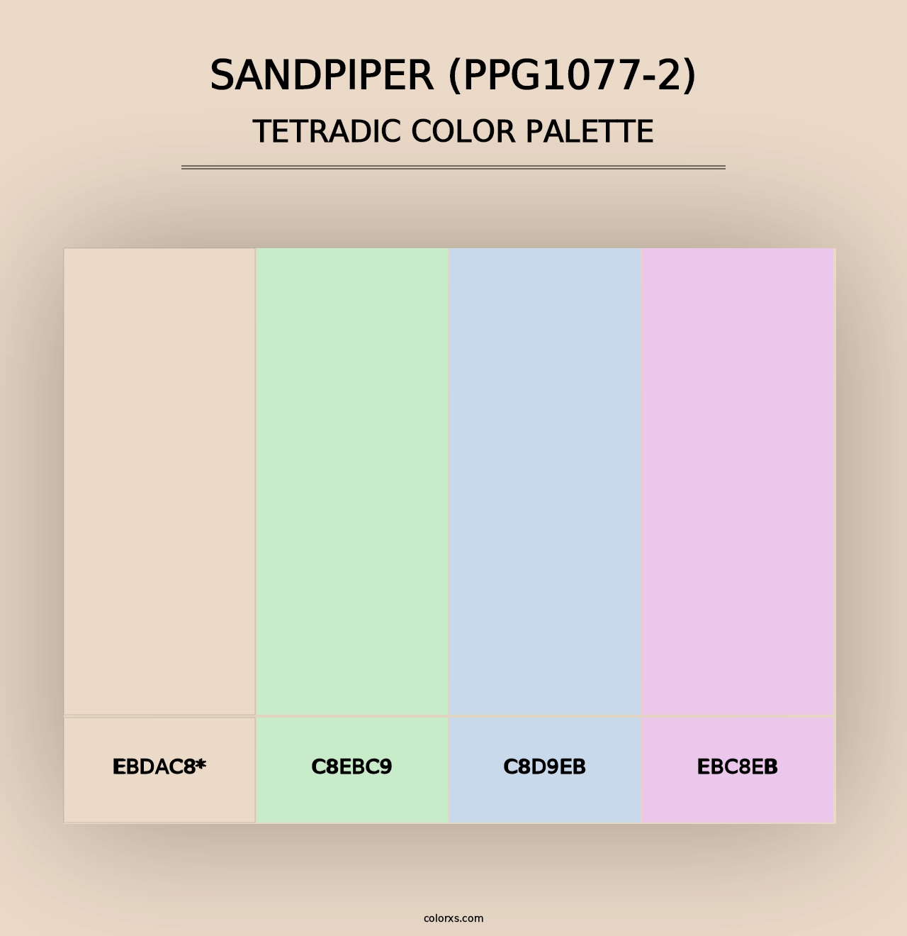 Sandpiper (PPG1077-2) - Tetradic Color Palette