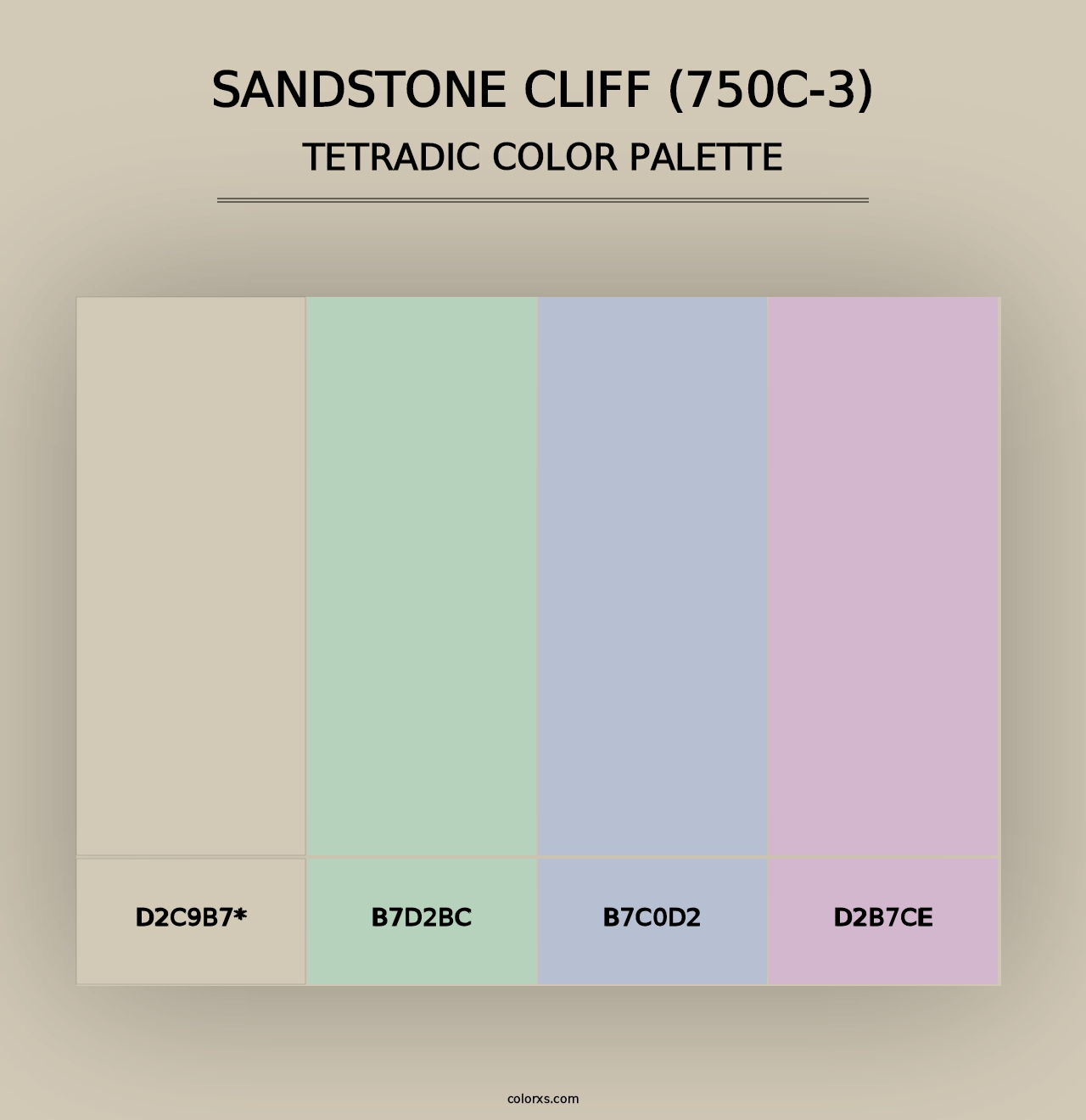 Sandstone Cliff (750C-3) - Tetradic Color Palette