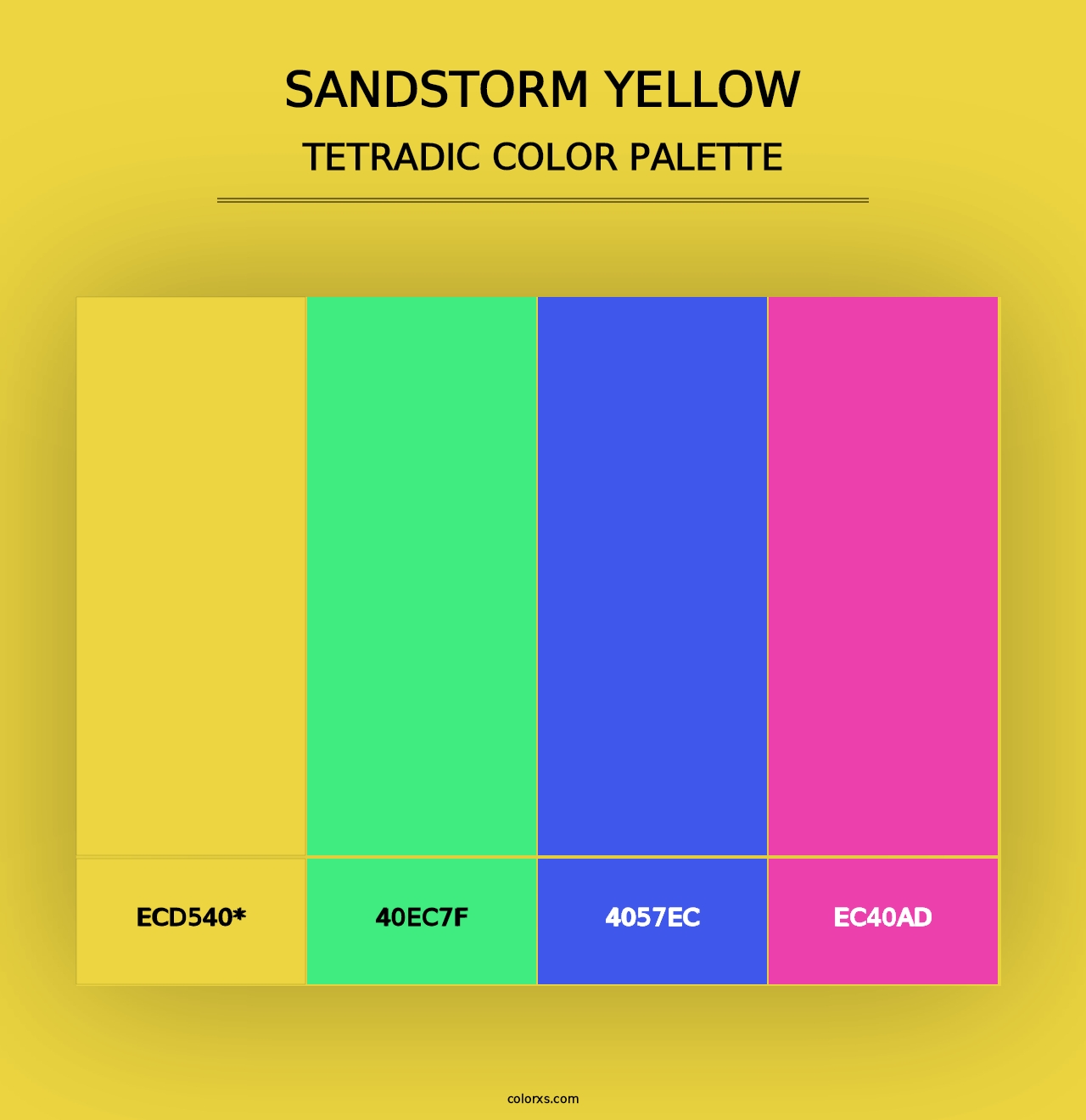 Sandstorm Yellow - Tetradic Color Palette