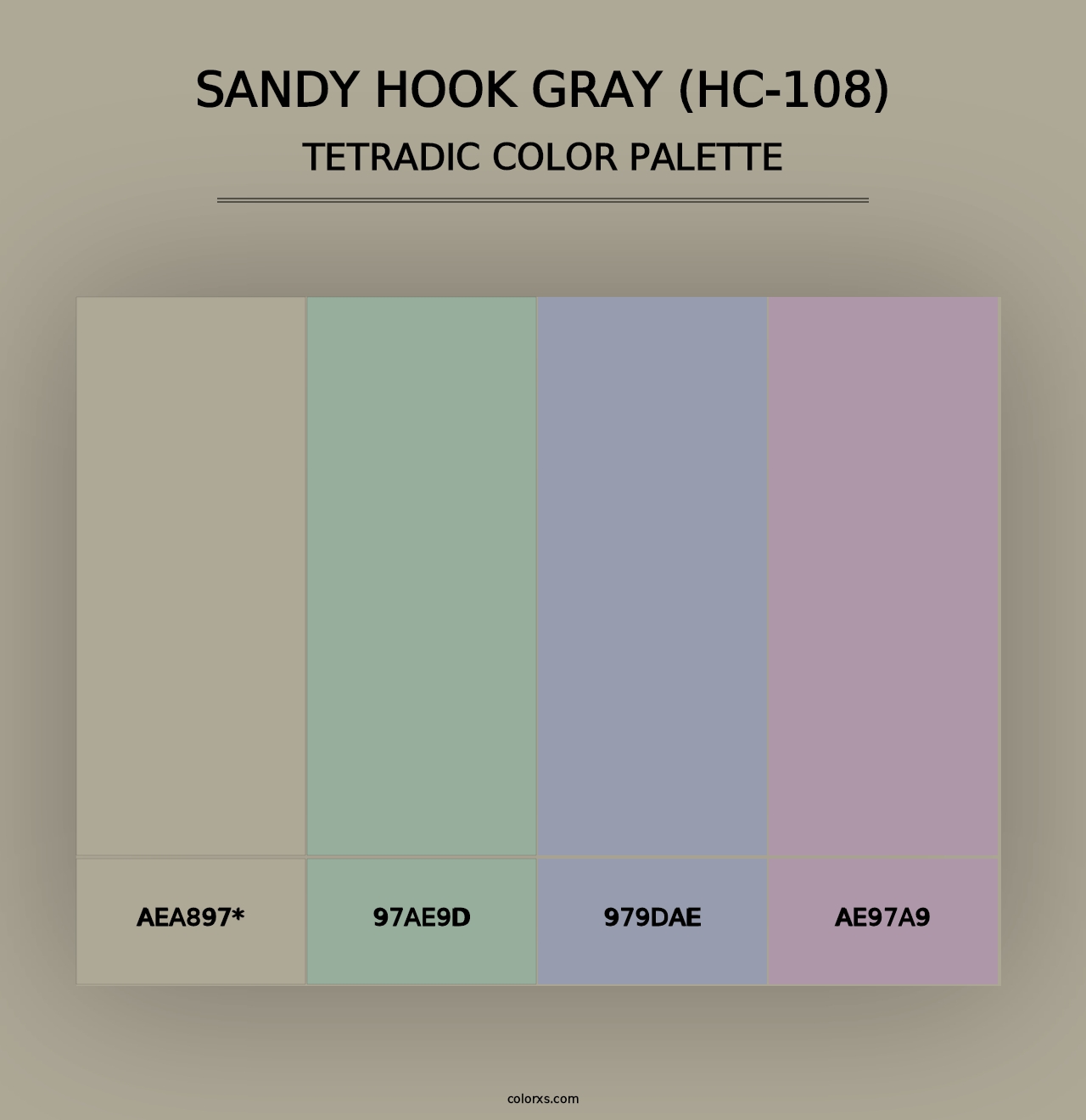 Sandy Hook Gray (HC-108) - Tetradic Color Palette