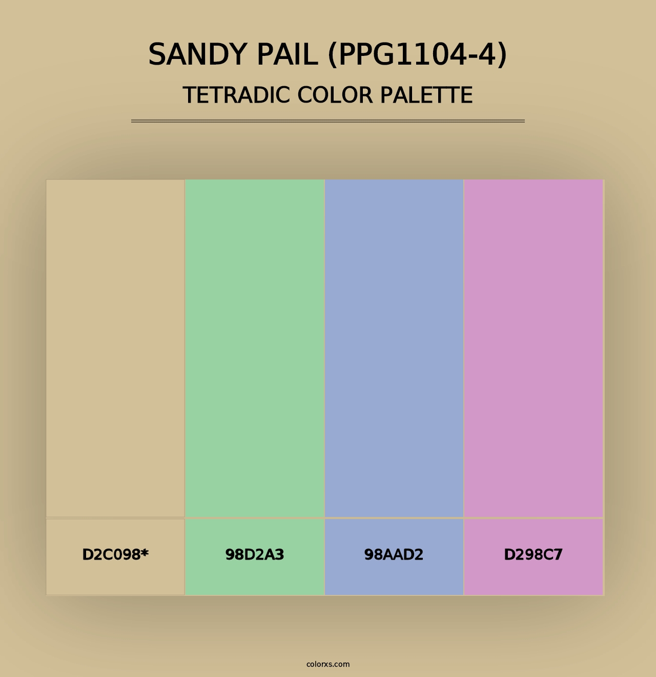 Sandy Pail (PPG1104-4) - Tetradic Color Palette