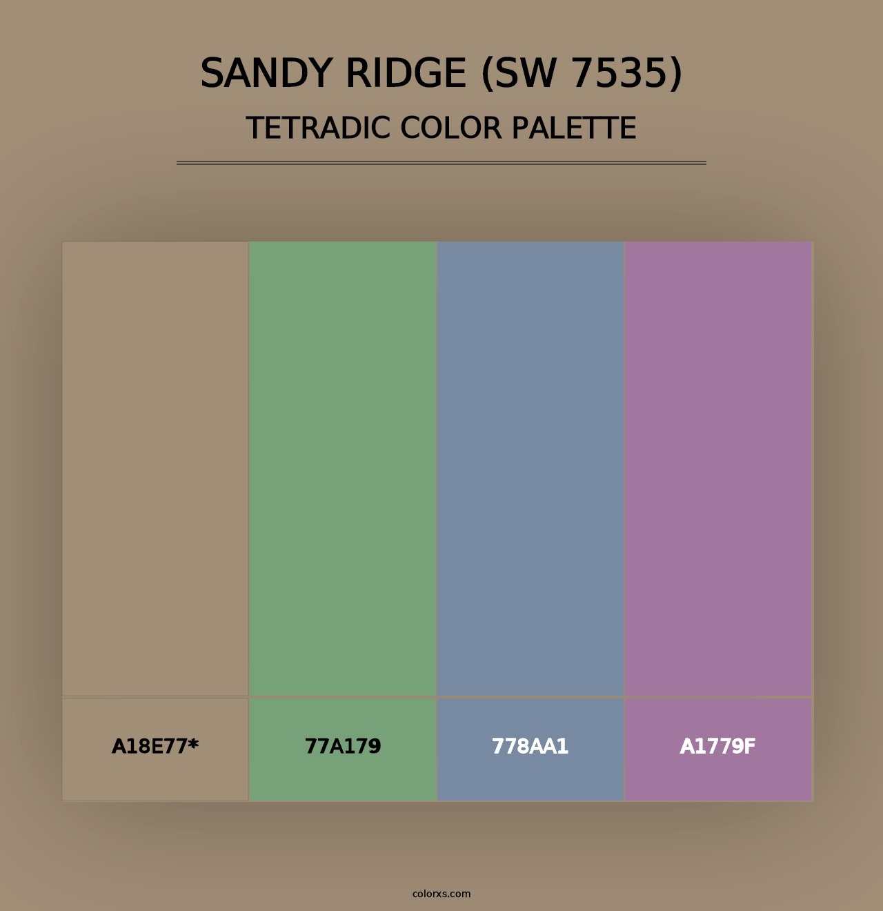 Sandy Ridge (SW 7535) - Tetradic Color Palette