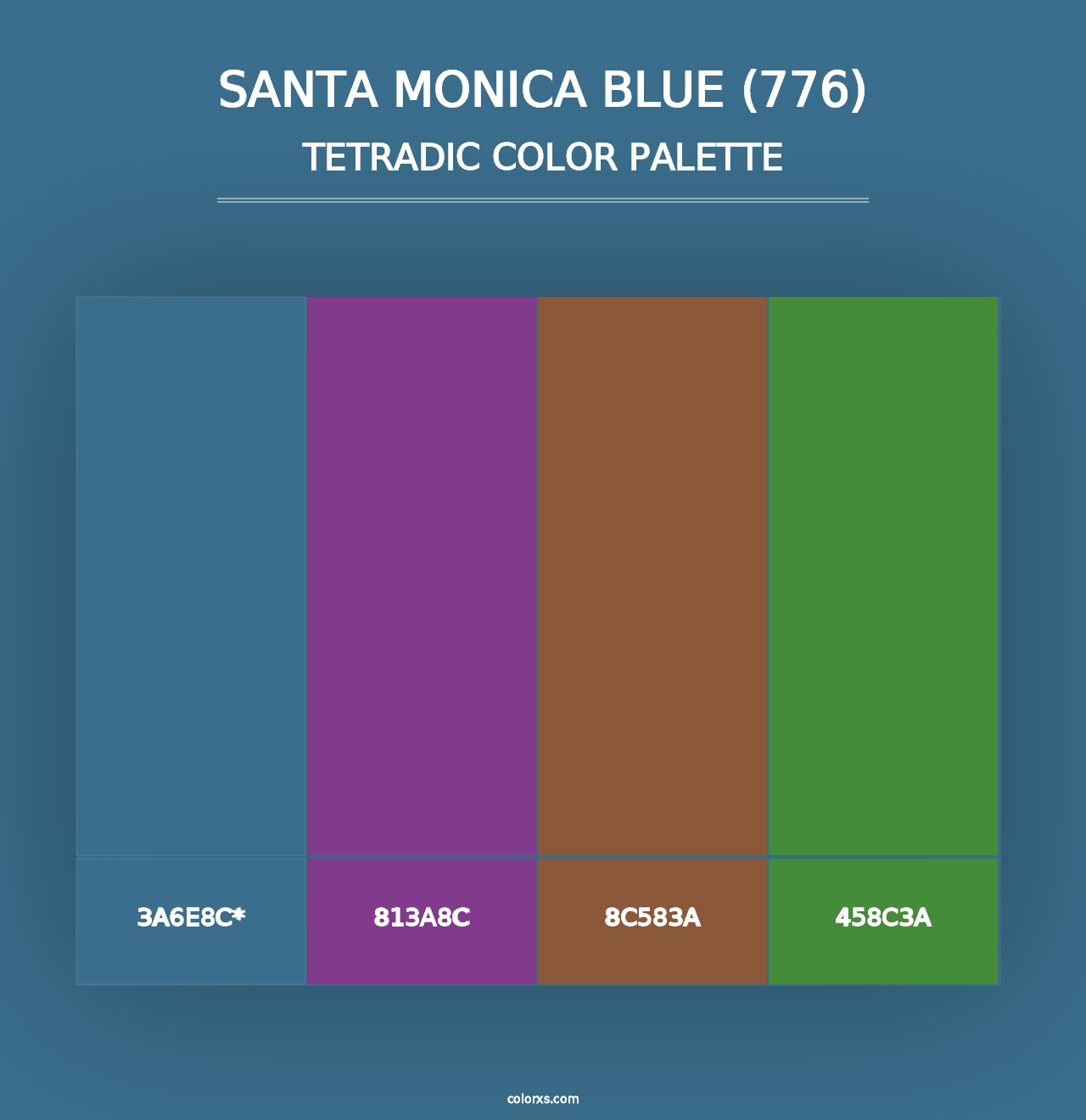 Santa Monica Blue (776) - Tetradic Color Palette