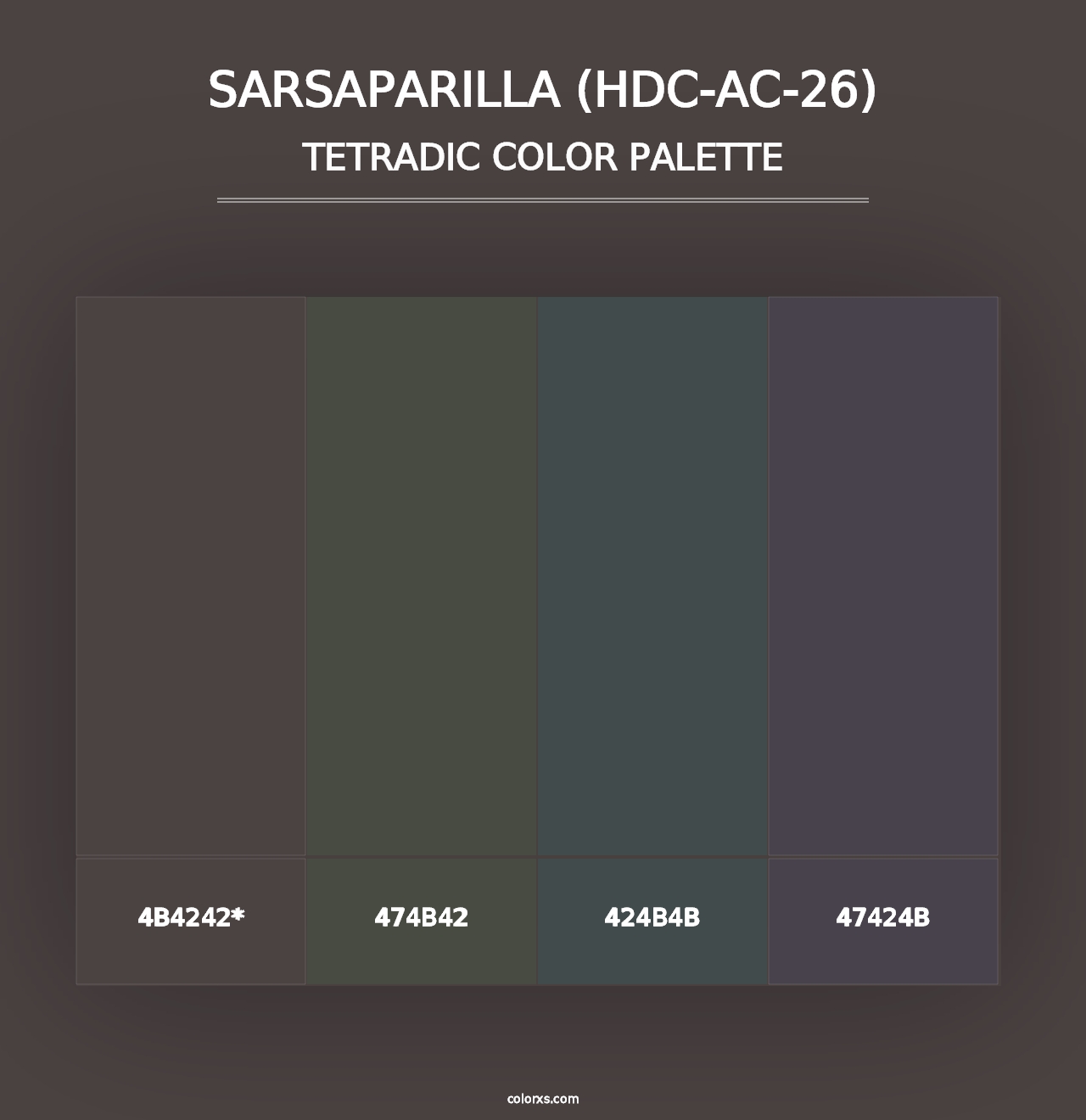 Sarsaparilla (HDC-AC-26) - Tetradic Color Palette