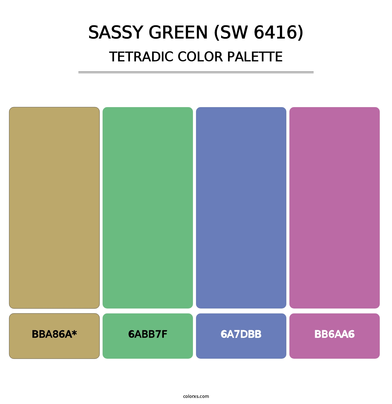 Sassy Green (SW 6416) - Tetradic Color Palette