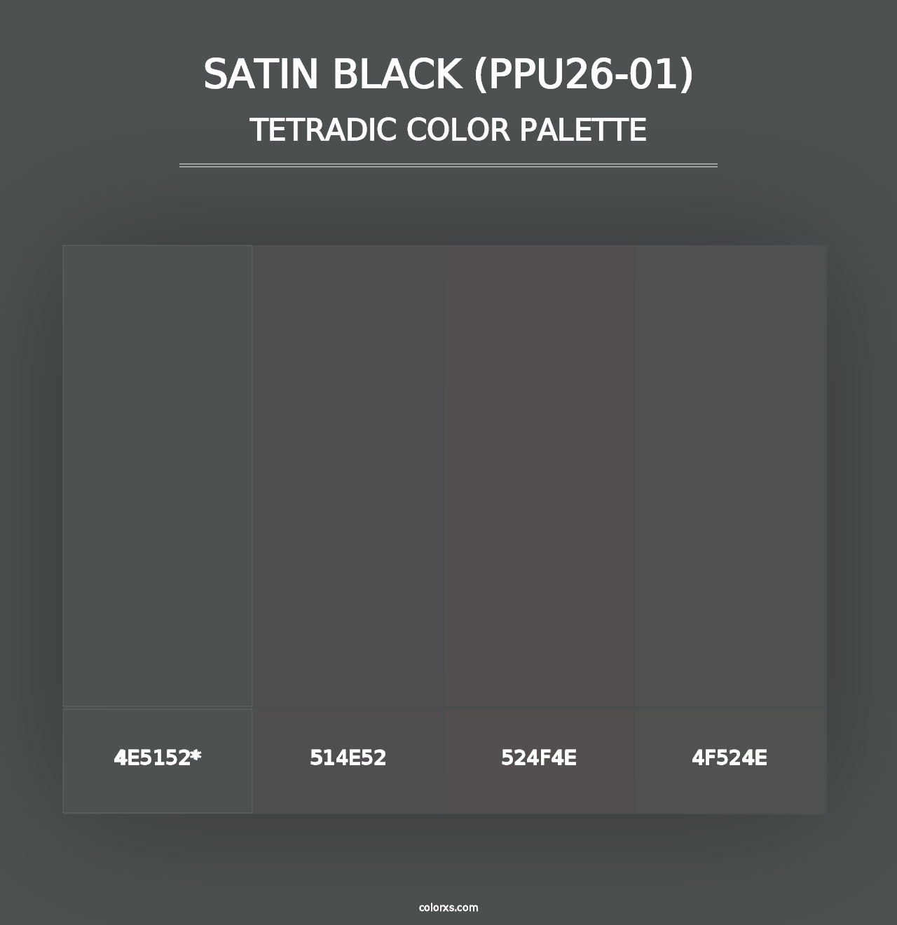 Satin Black (PPU26-01) - Tetradic Color Palette