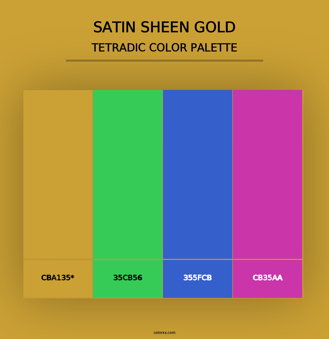 Satin Sheen Gold - Tetradic Color Palette