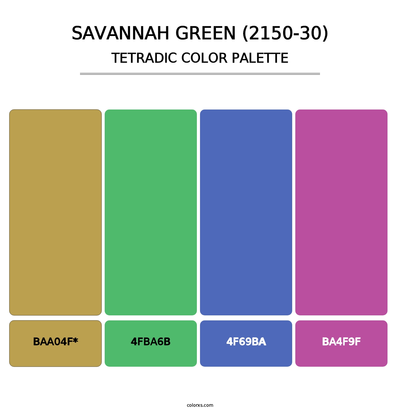 Savannah Green (2150-30) - Tetradic Color Palette