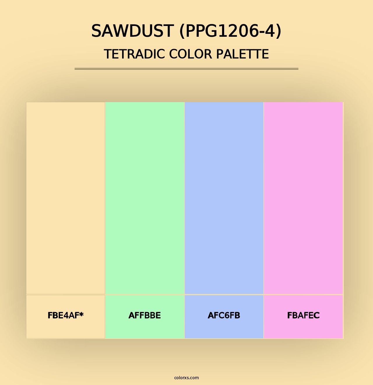 Sawdust (PPG1206-4) - Tetradic Color Palette