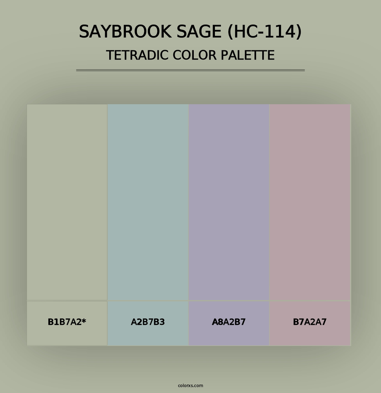 Saybrook Sage (HC-114) - Tetradic Color Palette