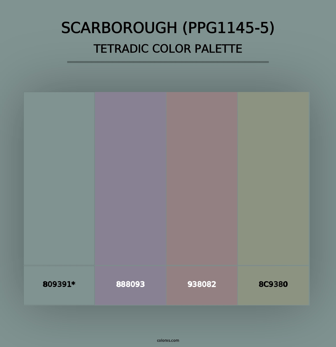 Scarborough (PPG1145-5) - Tetradic Color Palette