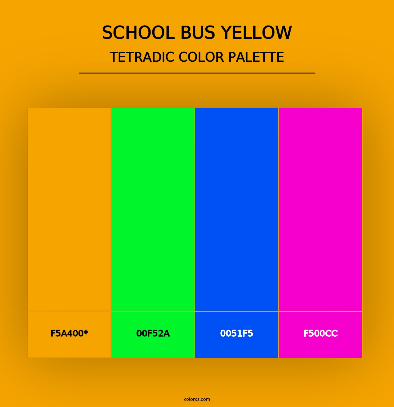 School Bus Yellow - Tetradic Color Palette