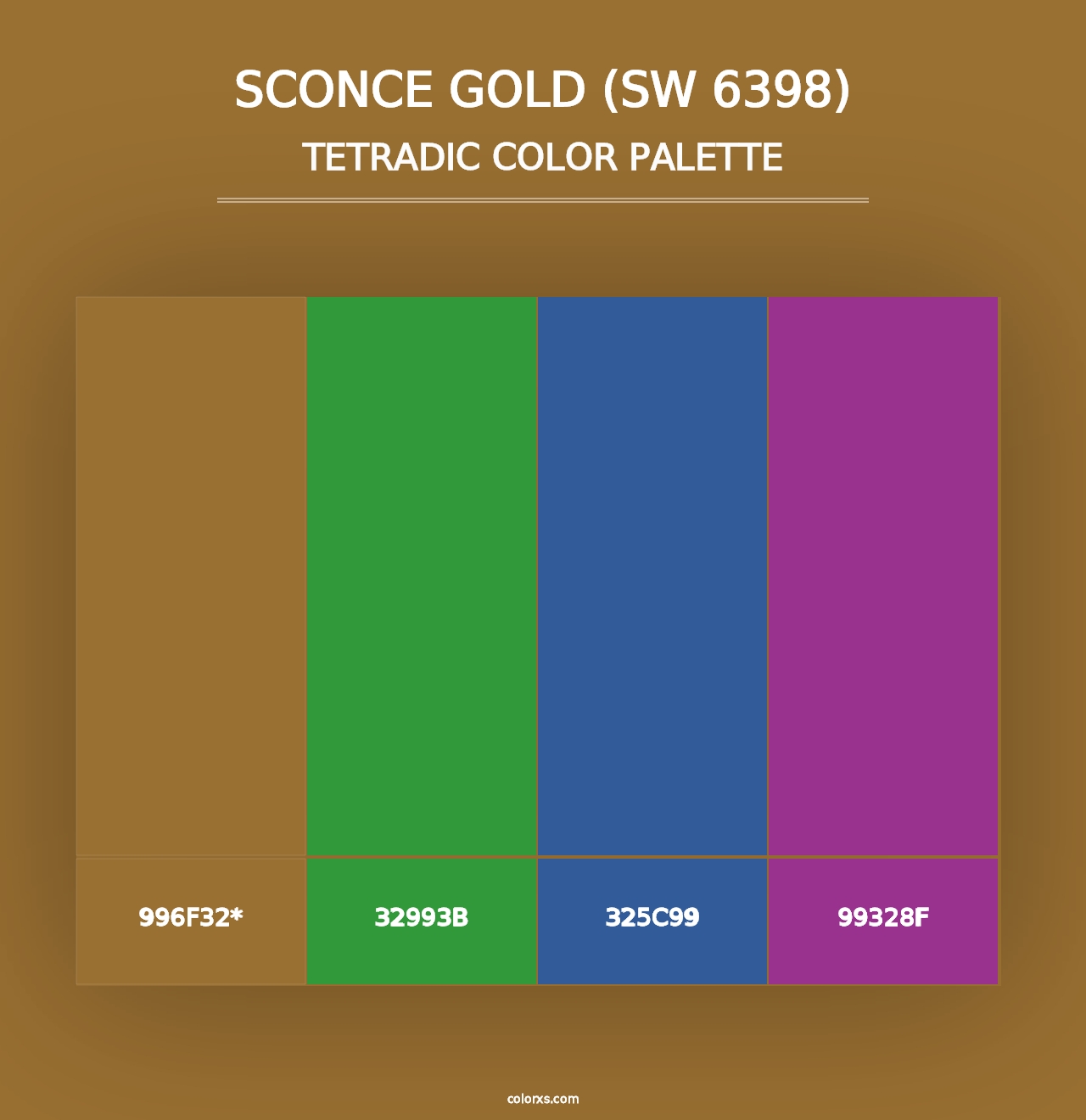 Sconce Gold (SW 6398) - Tetradic Color Palette