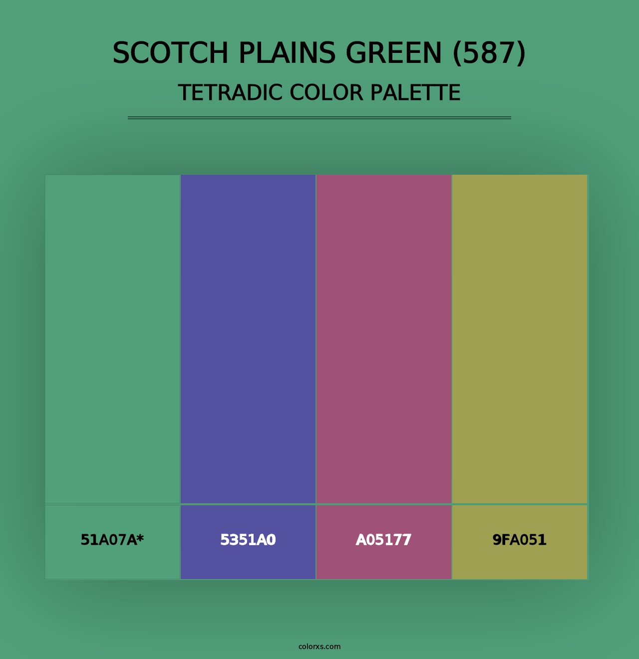 Scotch Plains Green (587) - Tetradic Color Palette