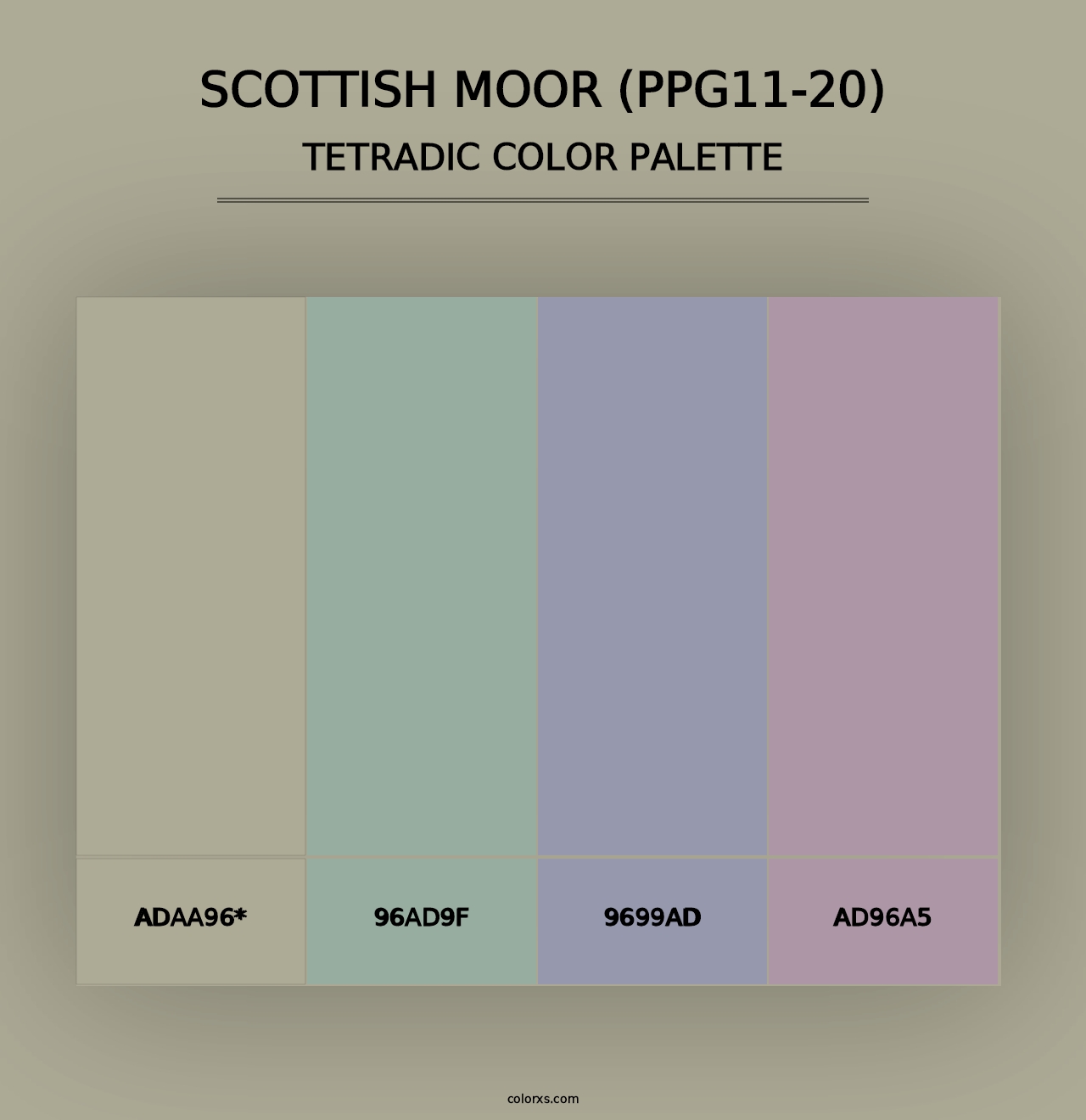 Scottish Moor (PPG11-20) - Tetradic Color Palette