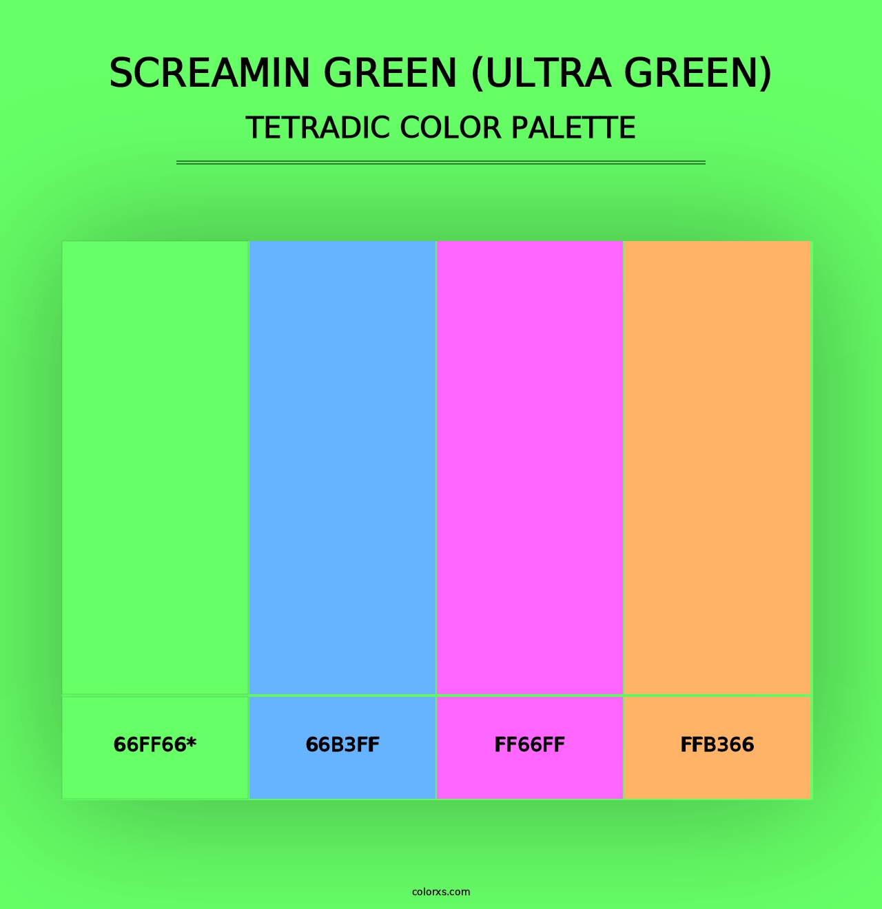 Screamin Green (Ultra Green) - Tetradic Color Palette