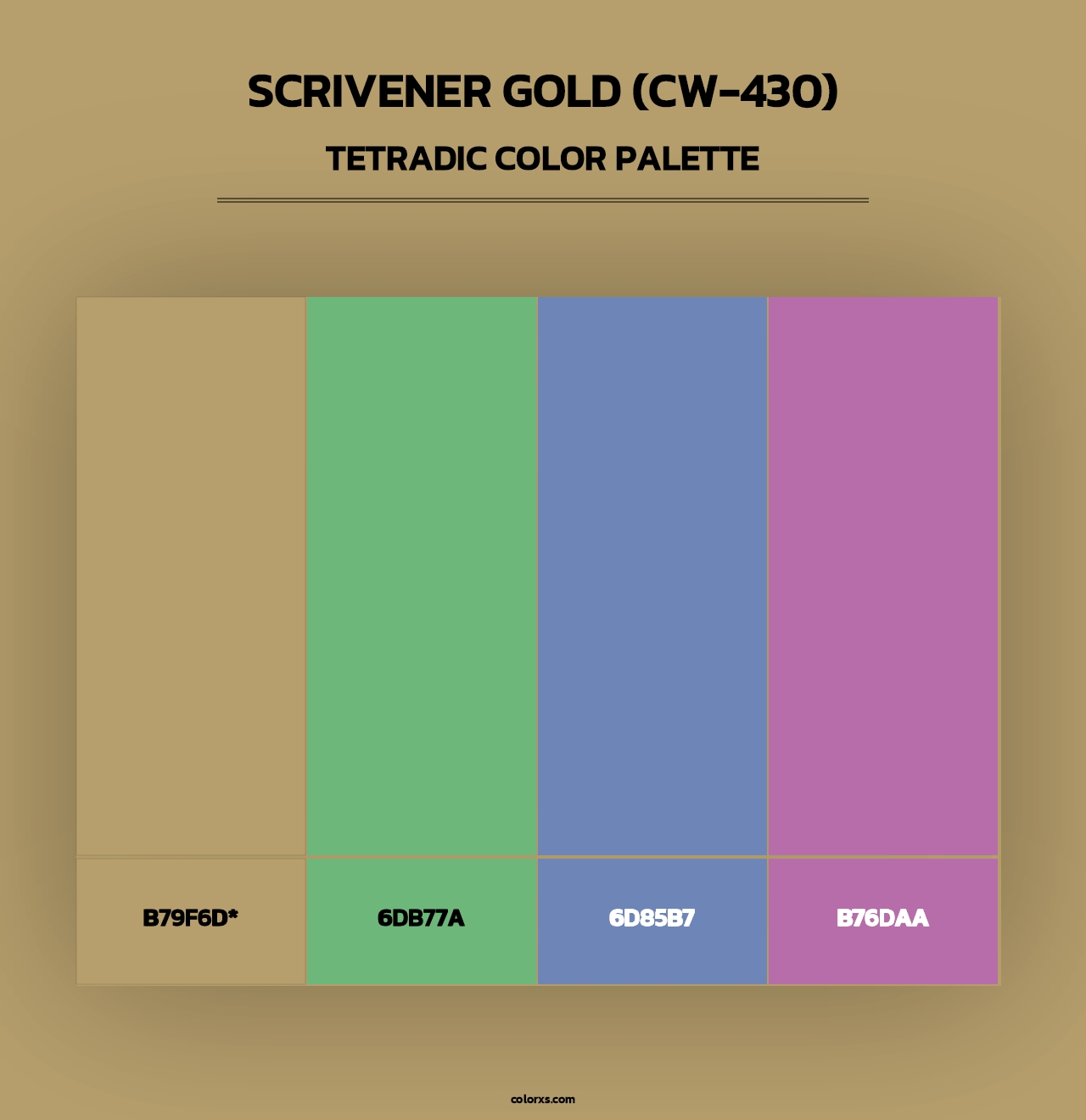 Scrivener Gold (CW-430) - Tetradic Color Palette