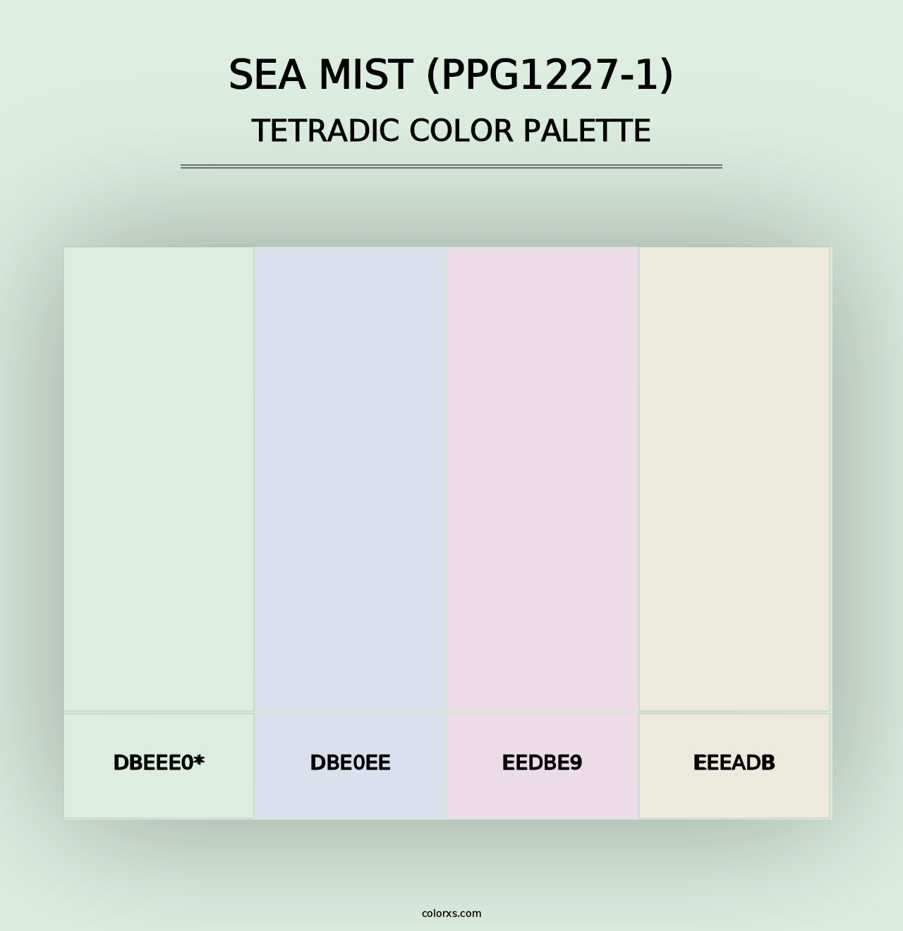 Sea Mist (PPG1227-1) - Tetradic Color Palette