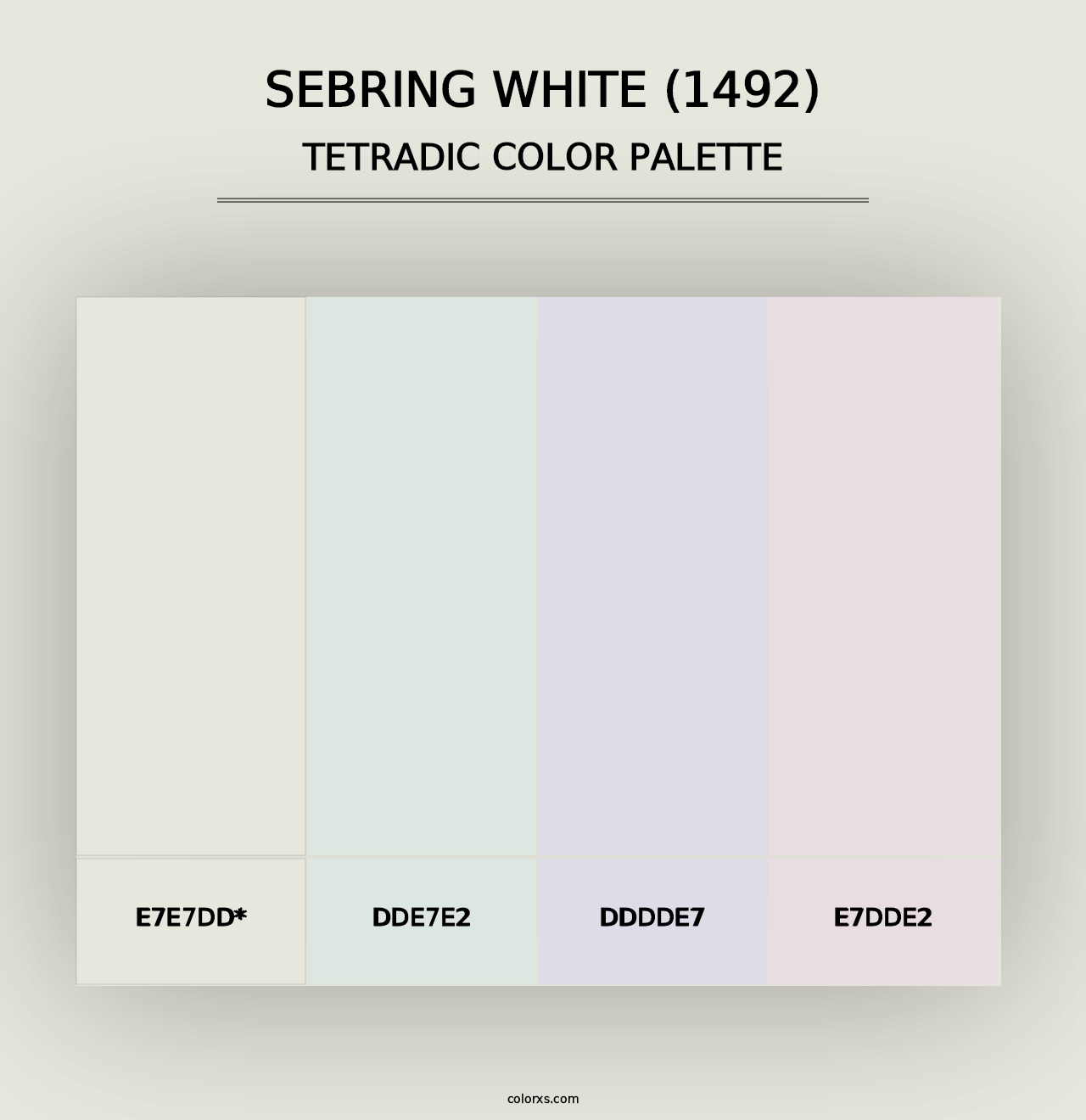 Sebring White (1492) - Tetradic Color Palette