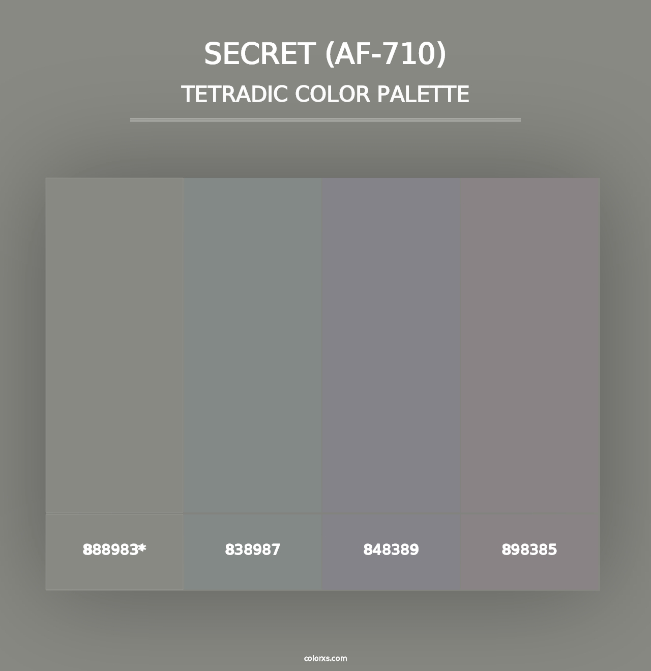 Secret (AF-710) - Tetradic Color Palette