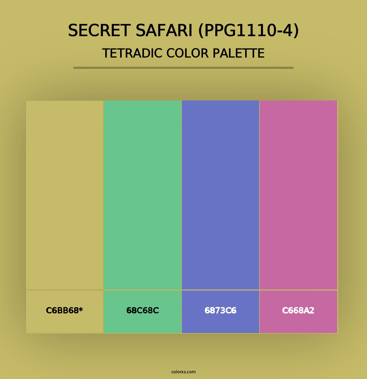 Secret Safari (PPG1110-4) - Tetradic Color Palette