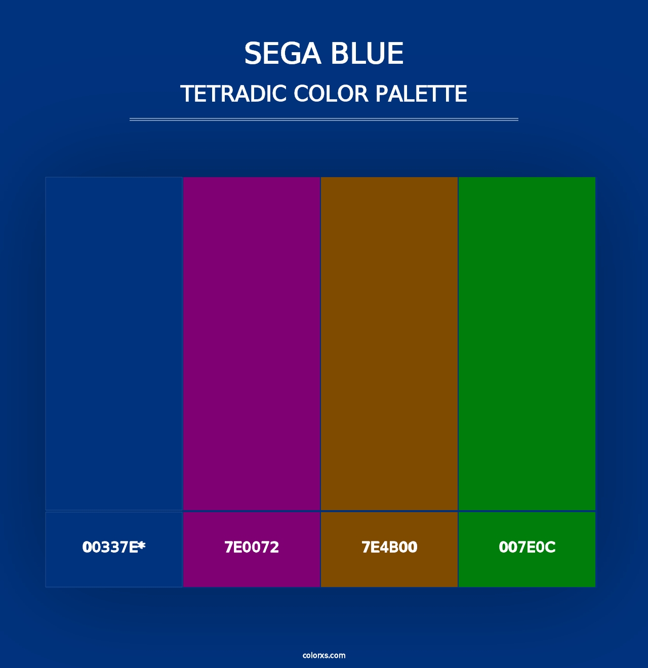 Sega Blue - Tetradic Color Palette