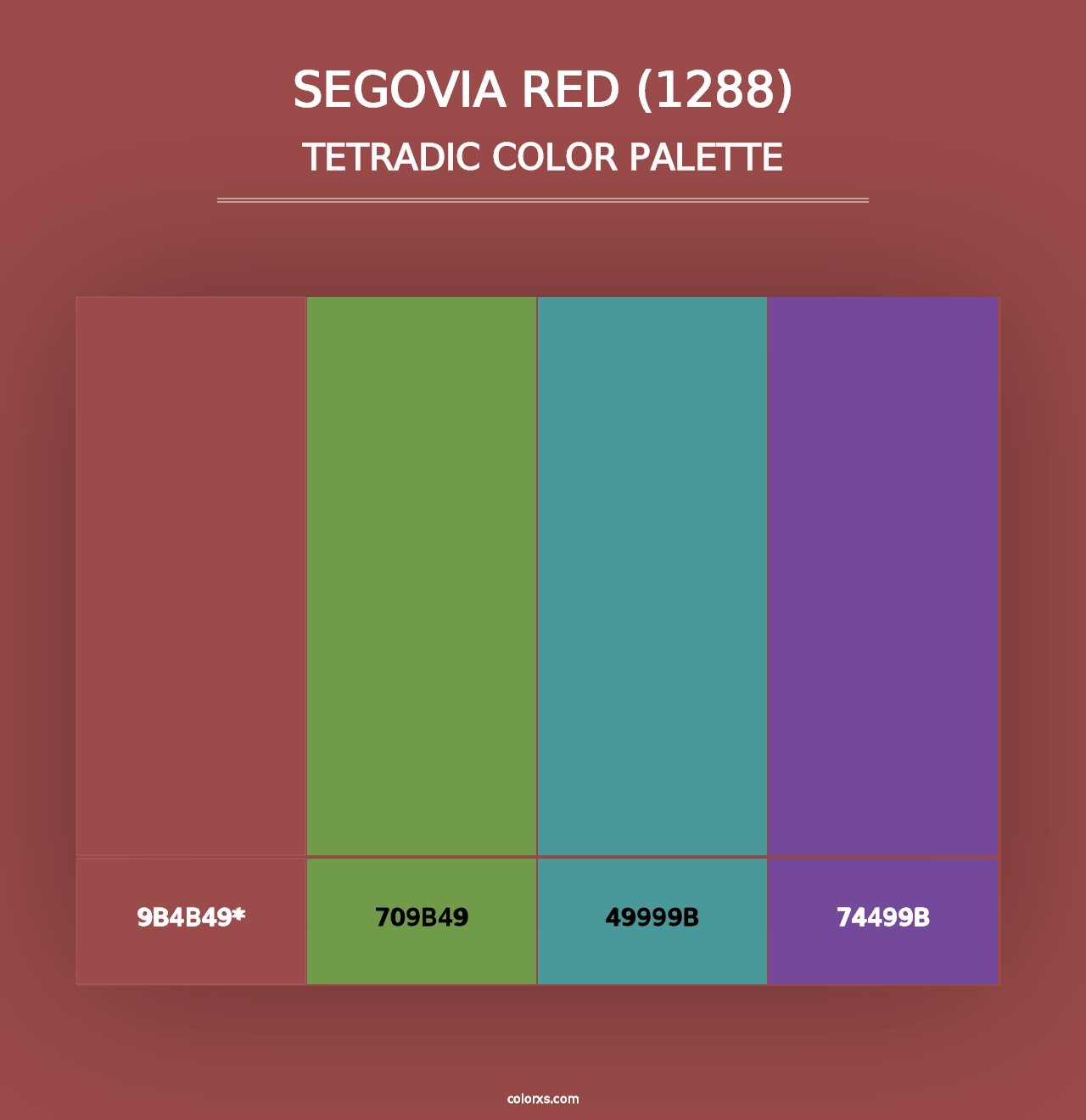 Segovia Red (1288) - Tetradic Color Palette