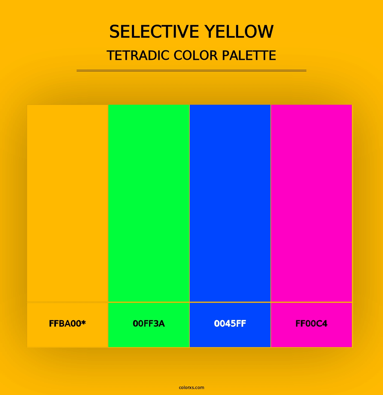 Selective yellow - Tetradic Color Palette