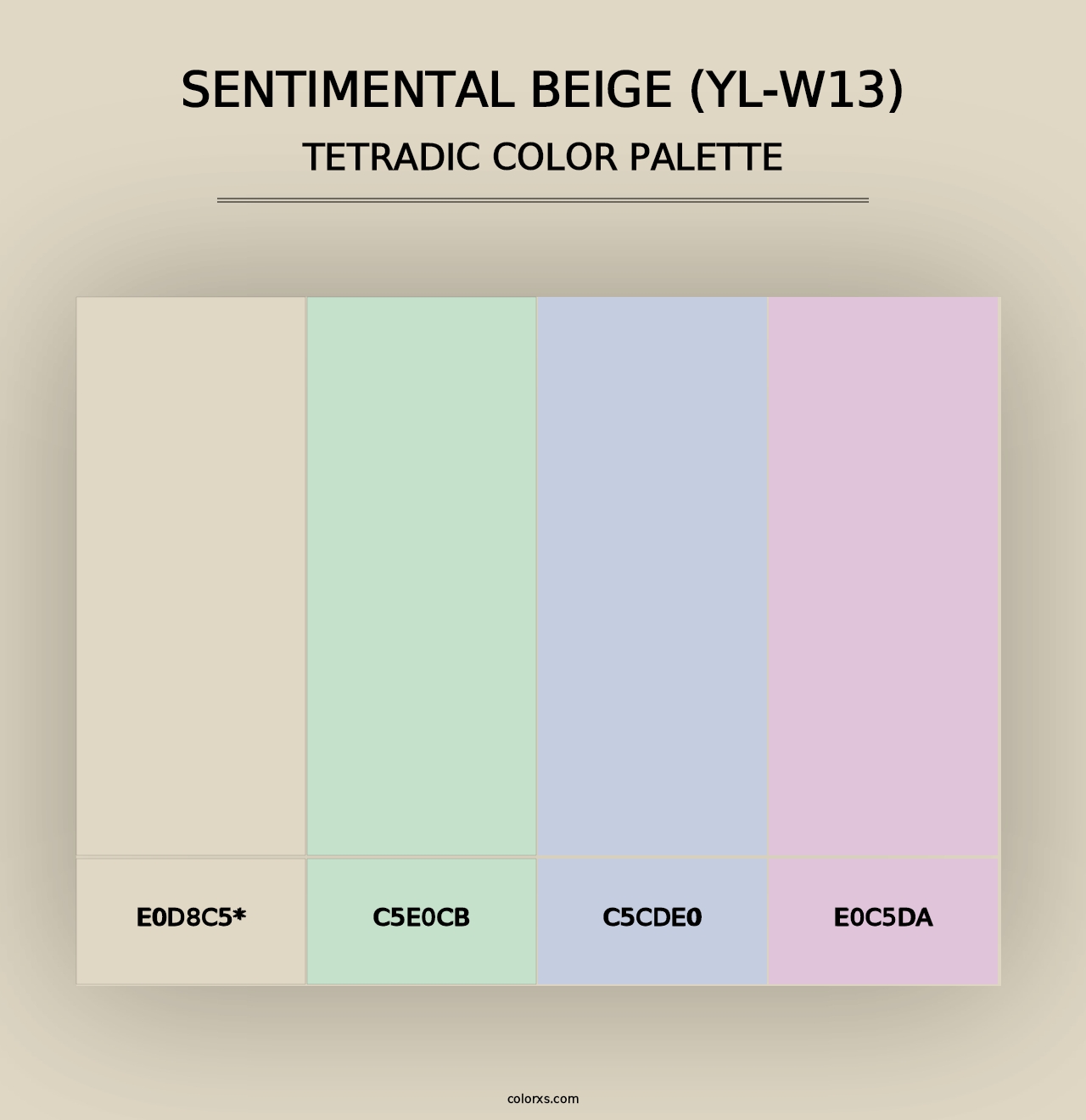 Sentimental Beige (YL-W13) - Tetradic Color Palette