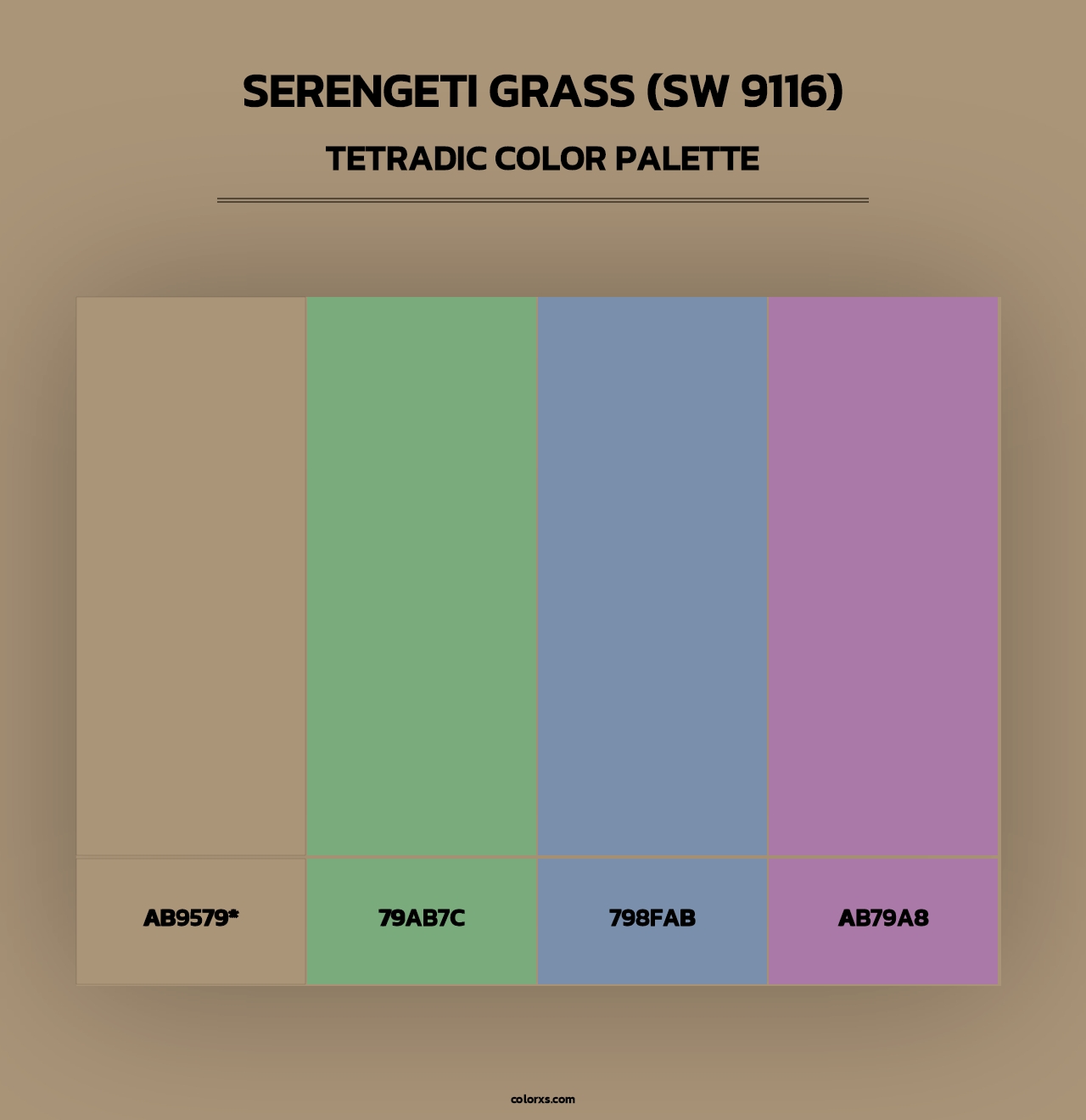 Serengeti Grass (SW 9116) - Tetradic Color Palette