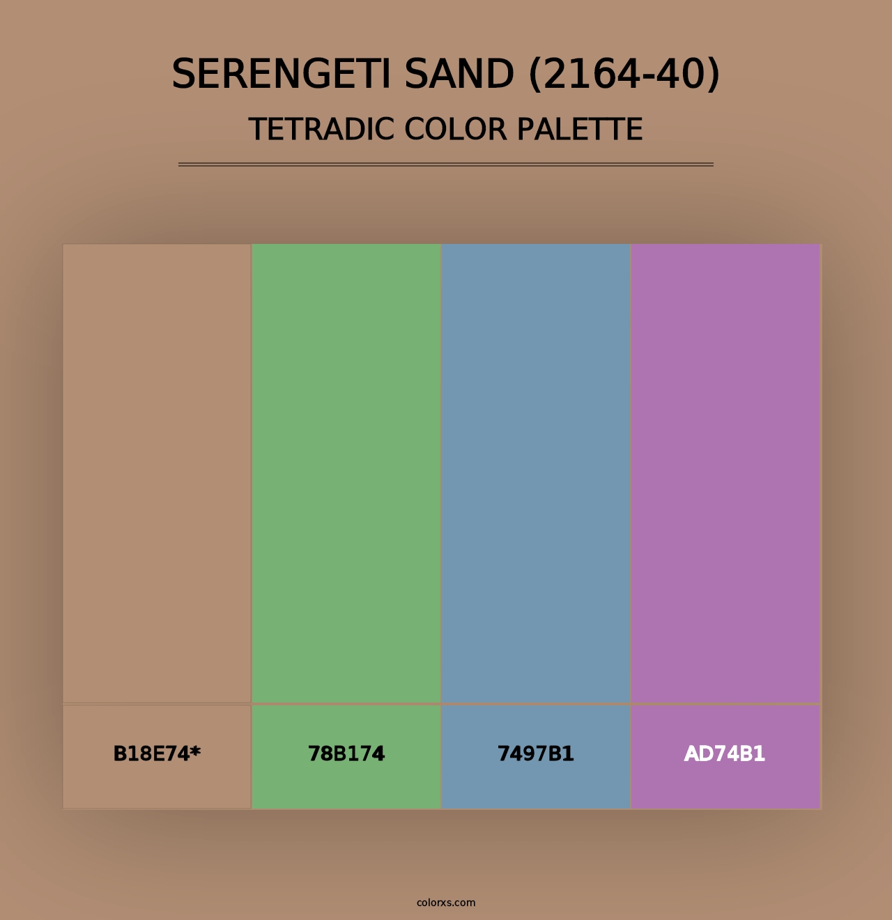 Serengeti Sand (2164-40) - Tetradic Color Palette