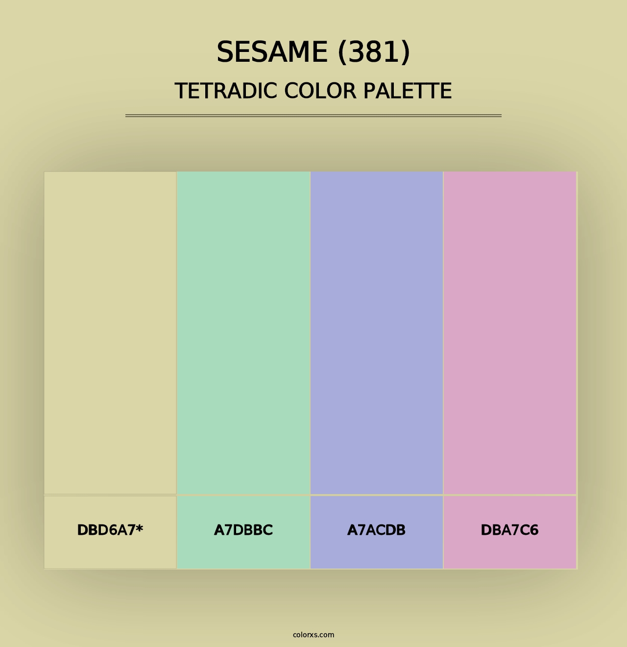 Sesame (381) - Tetradic Color Palette