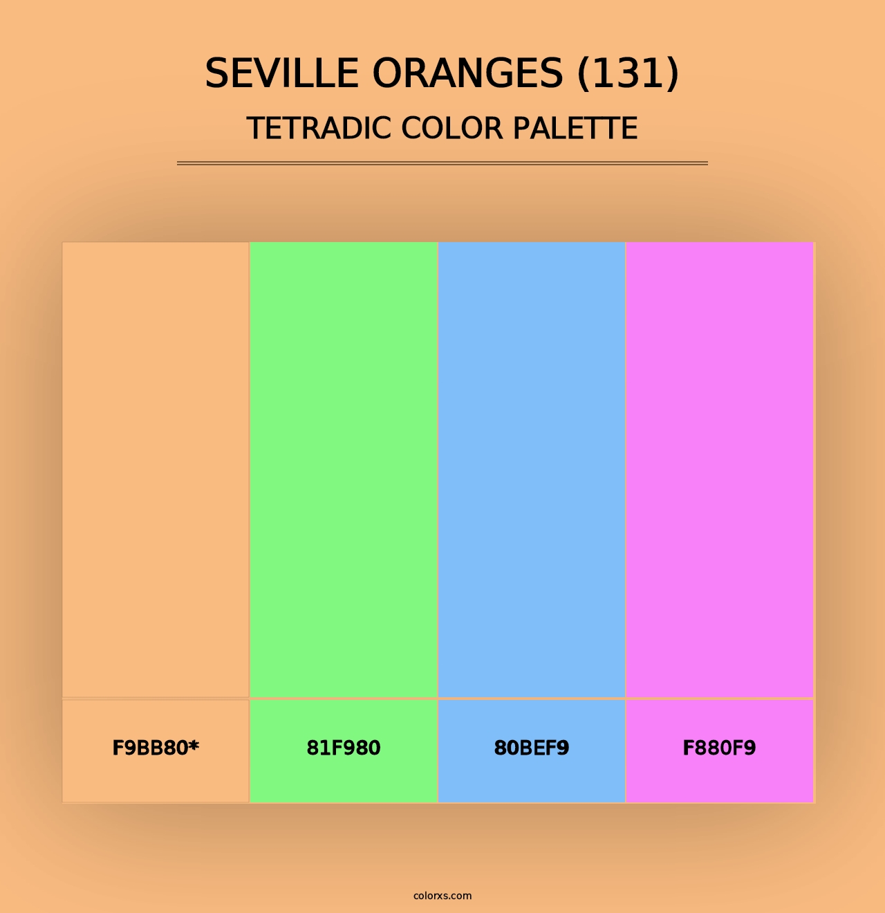 Seville Oranges (131) - Tetradic Color Palette