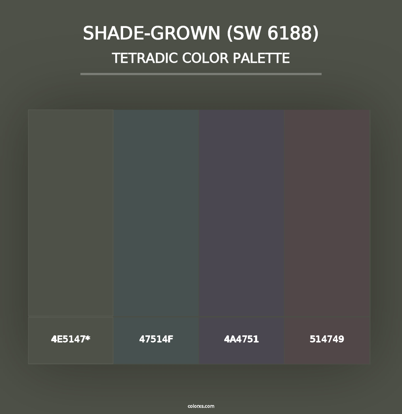 Shade-Grown (SW 6188) - Tetradic Color Palette