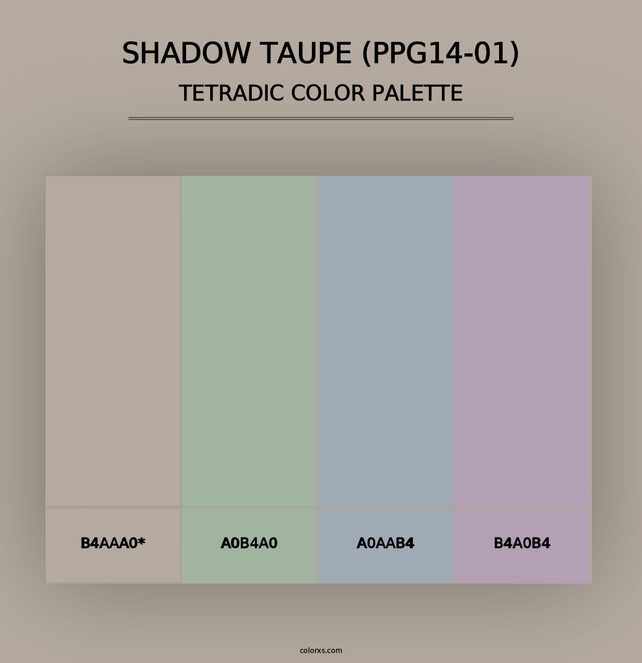 Shadow Taupe (PPG14-01) - Tetradic Color Palette