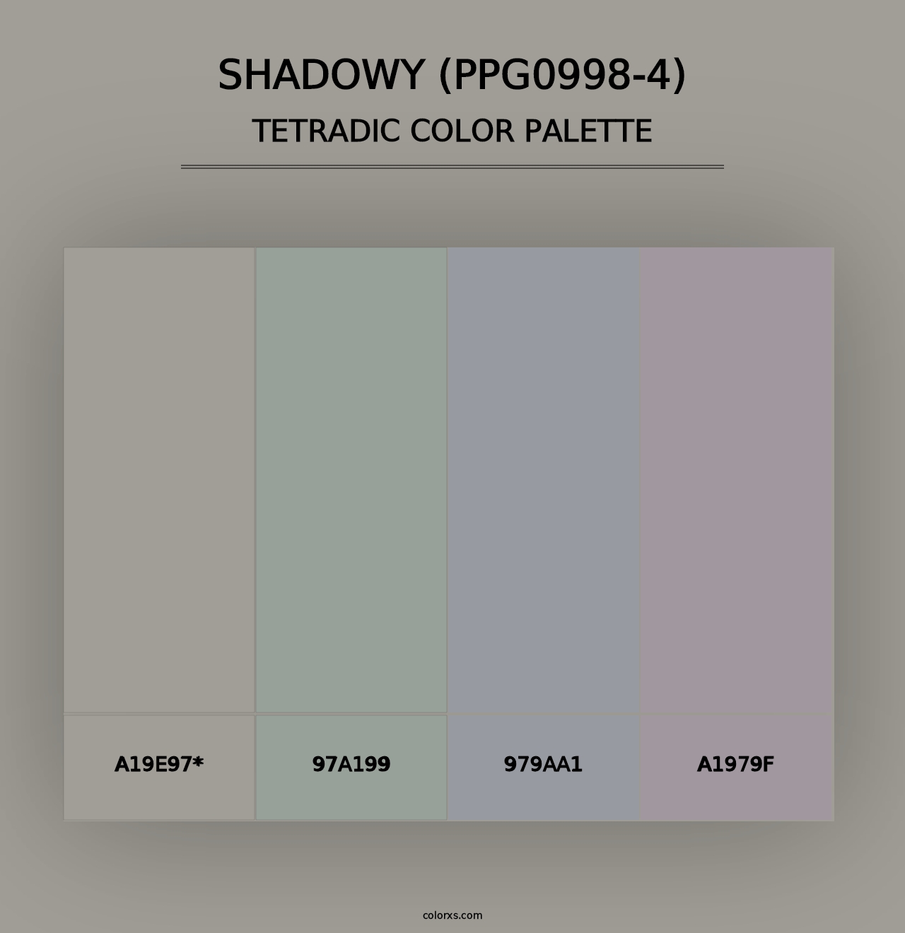 Shadowy (PPG0998-4) - Tetradic Color Palette