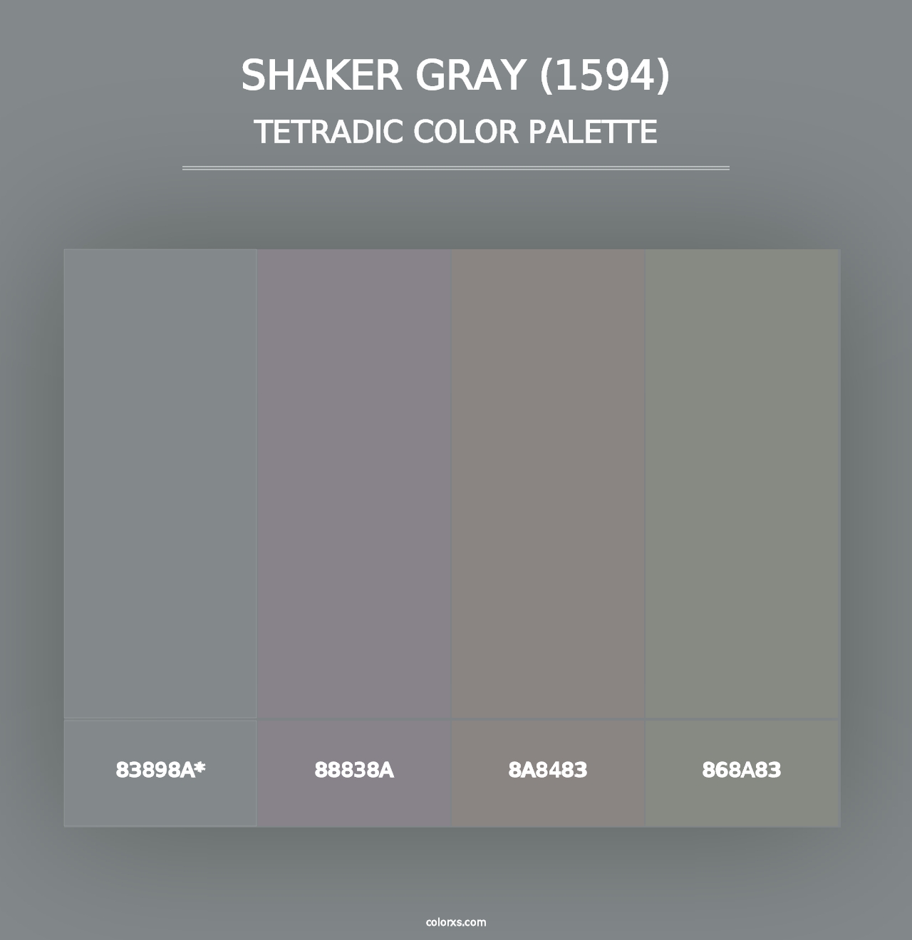 Shaker Gray (1594) - Tetradic Color Palette