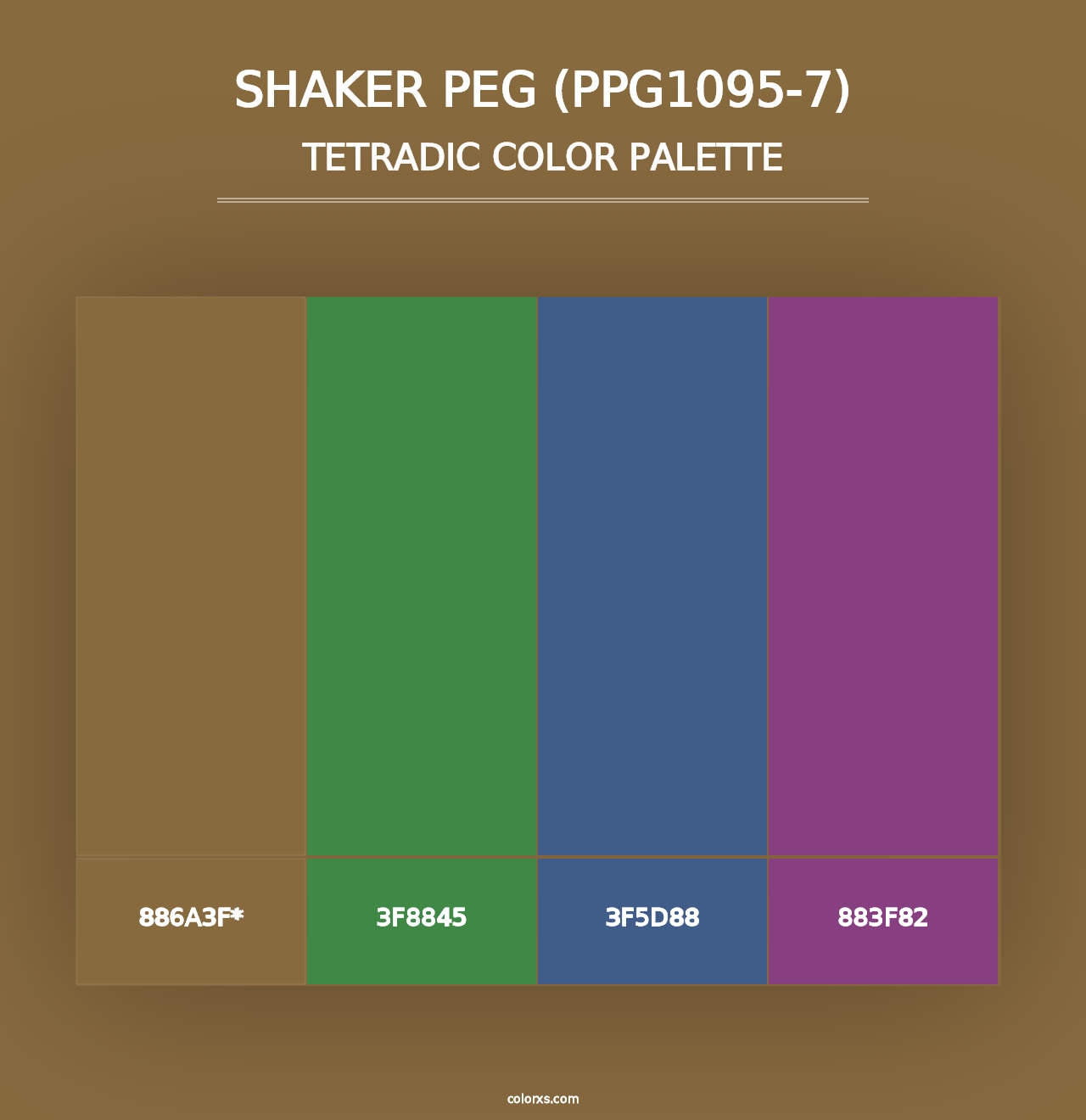 Shaker Peg (PPG1095-7) - Tetradic Color Palette