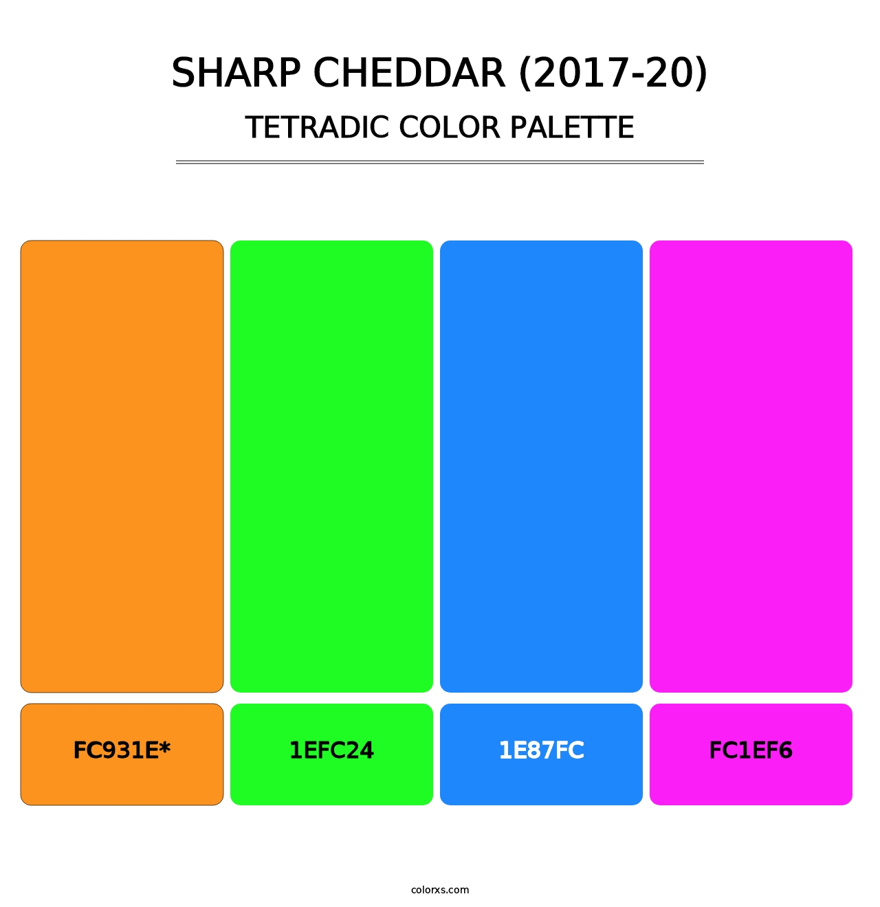 Sharp Cheddar (2017-20) - Tetradic Color Palette