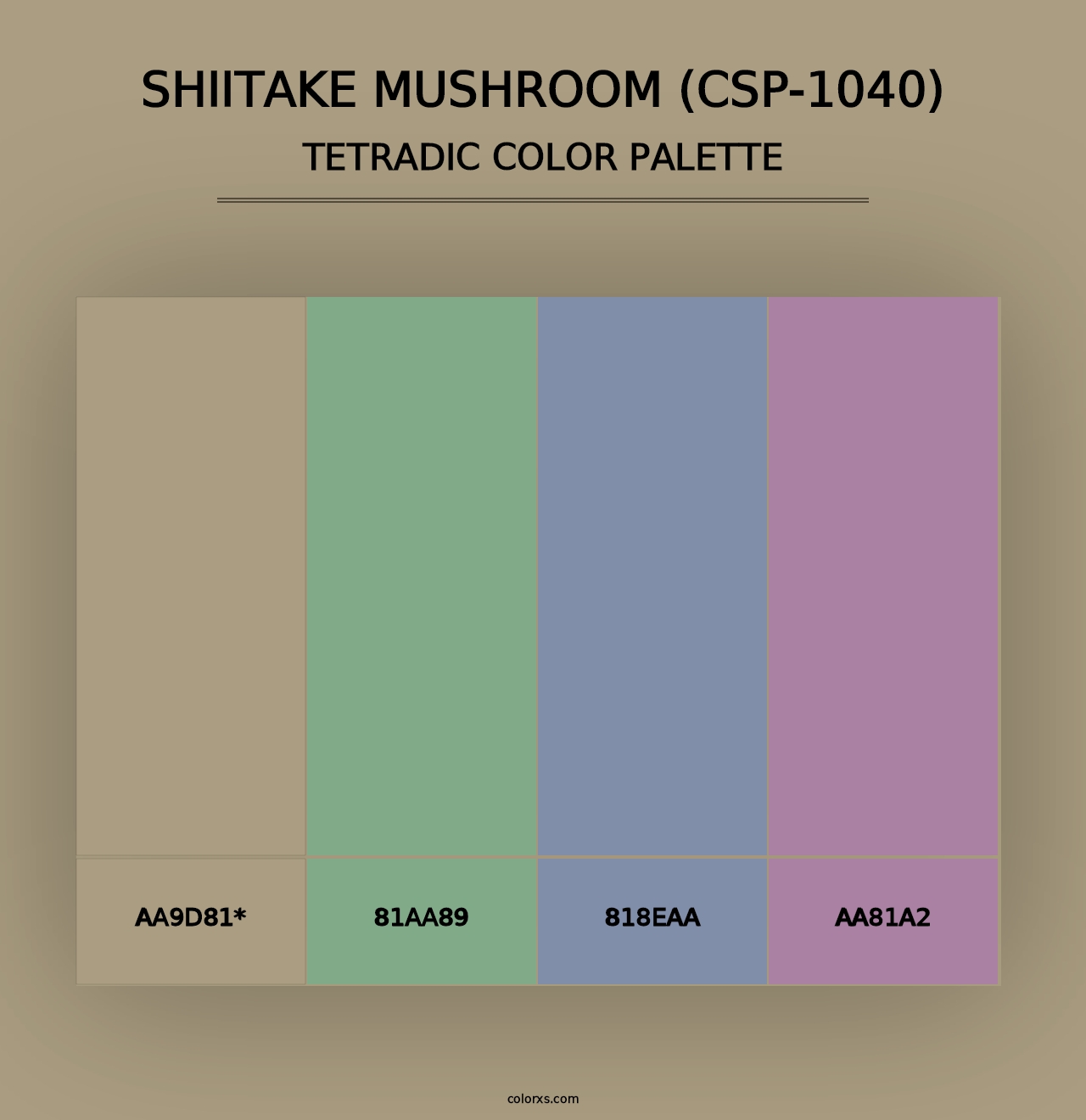 Shiitake Mushroom (CSP-1040) - Tetradic Color Palette