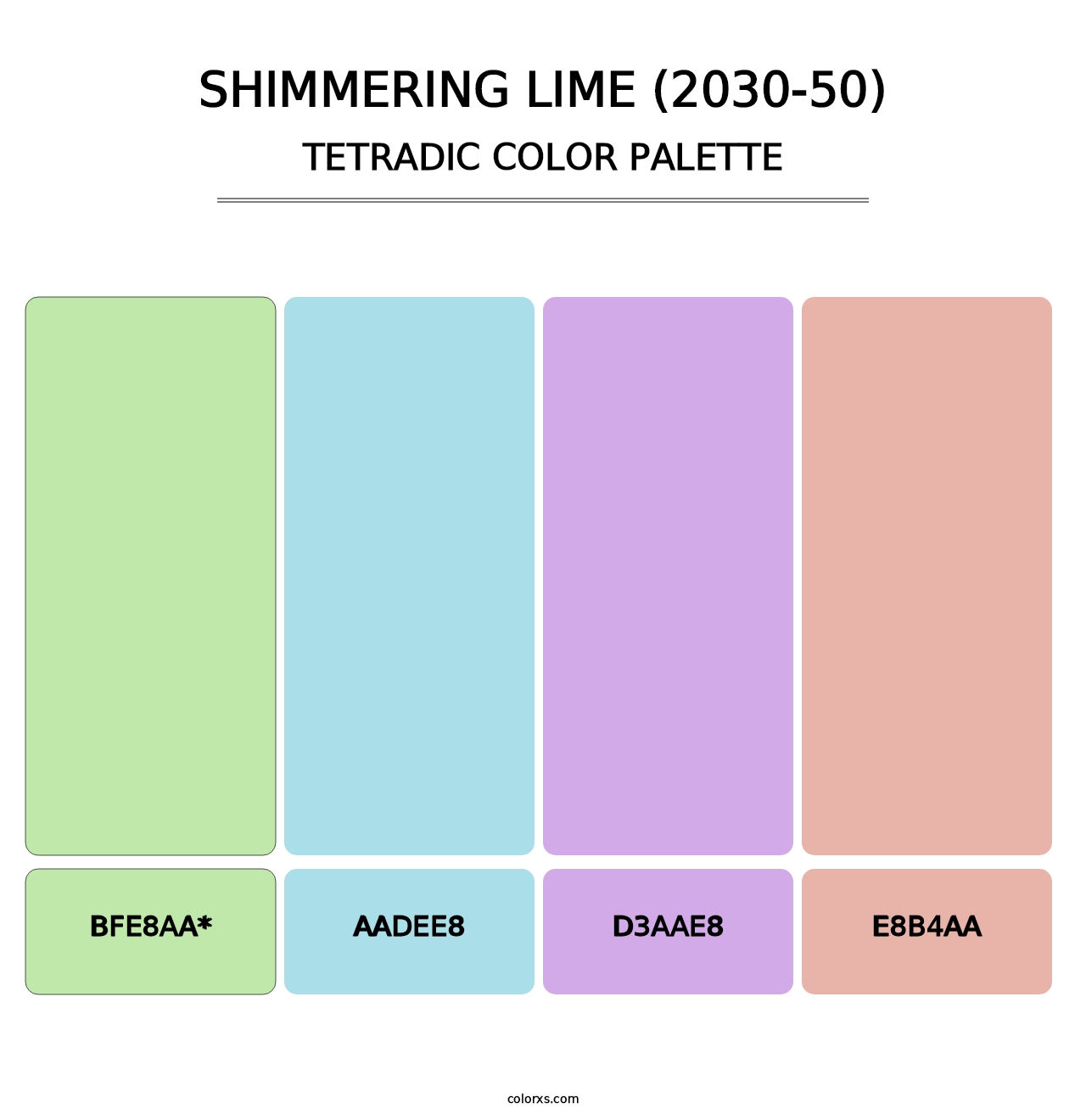 Shimmering Lime (2030-50) - Tetradic Color Palette