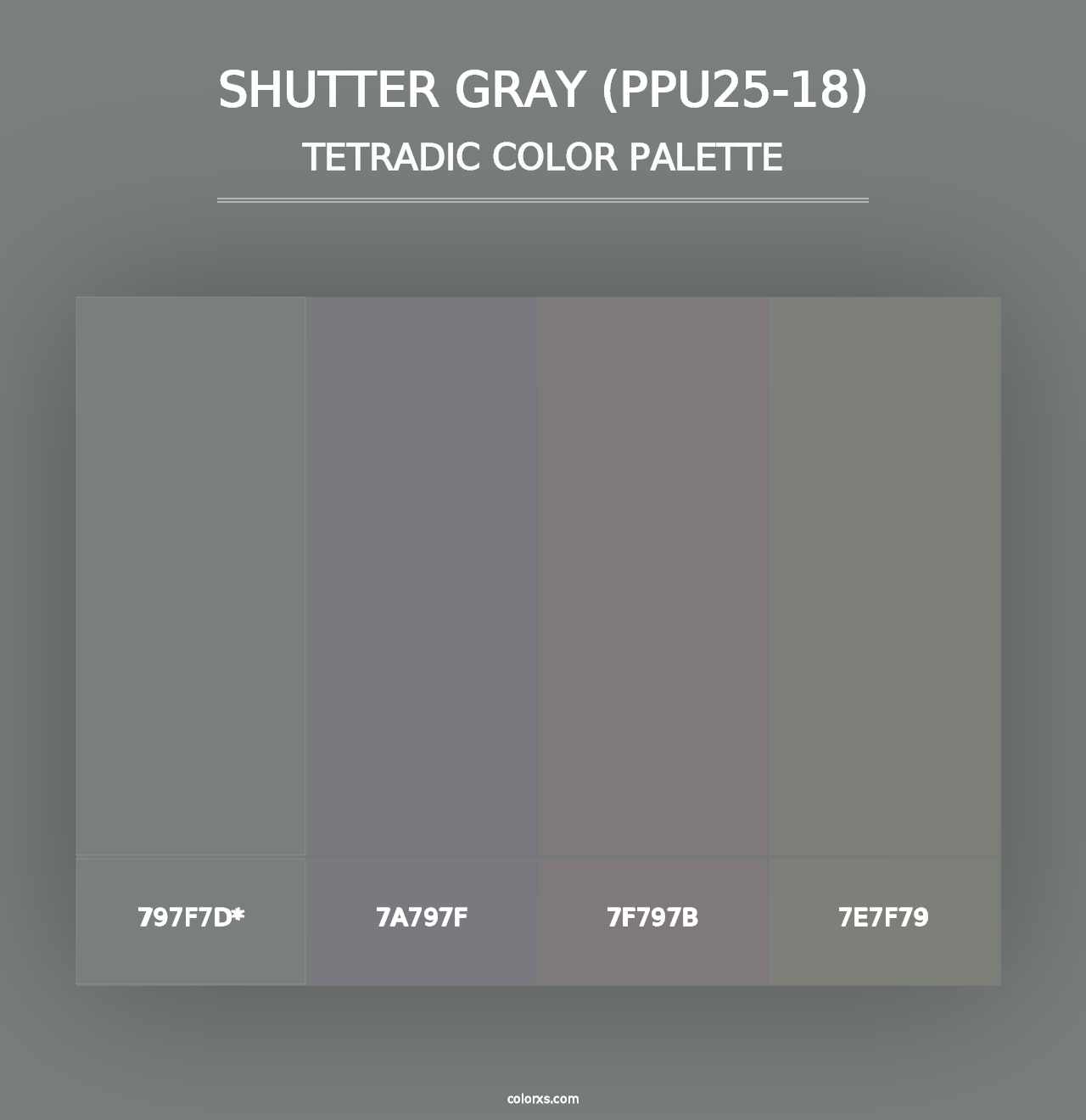 Shutter Gray (PPU25-18) - Tetradic Color Palette