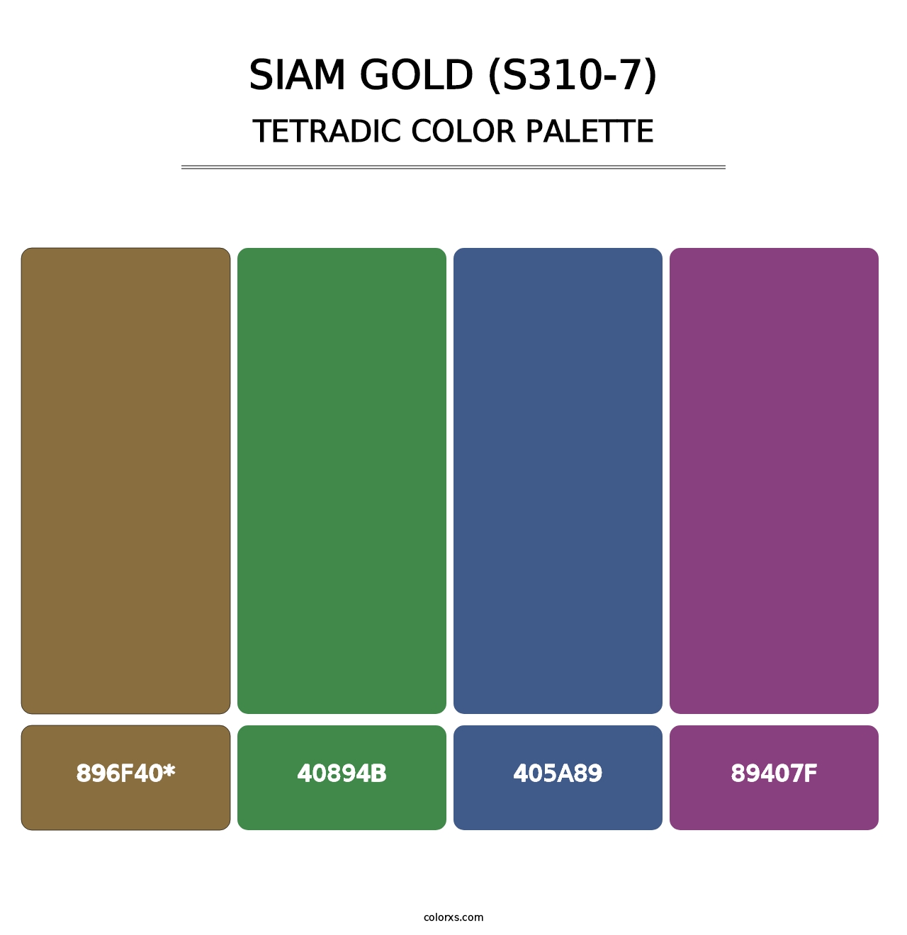 Siam Gold (S310-7) - Tetradic Color Palette