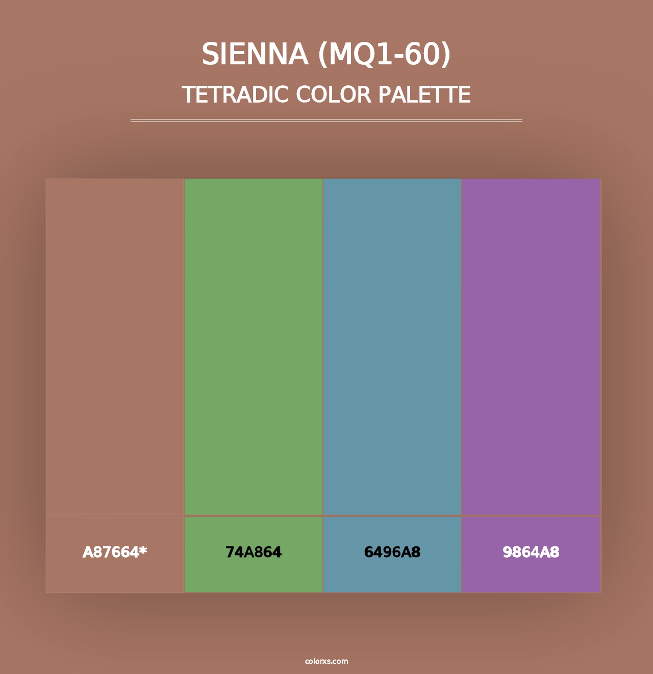 Sienna (MQ1-60) - Tetradic Color Palette